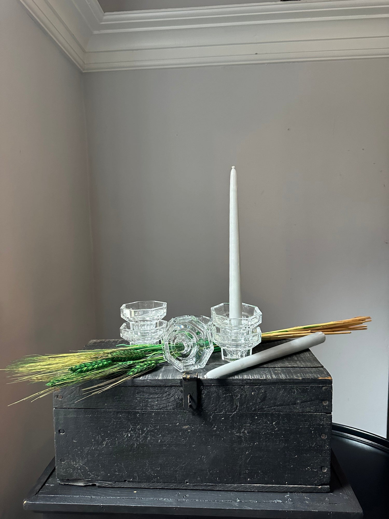 Vintage Pair French Candle Holders