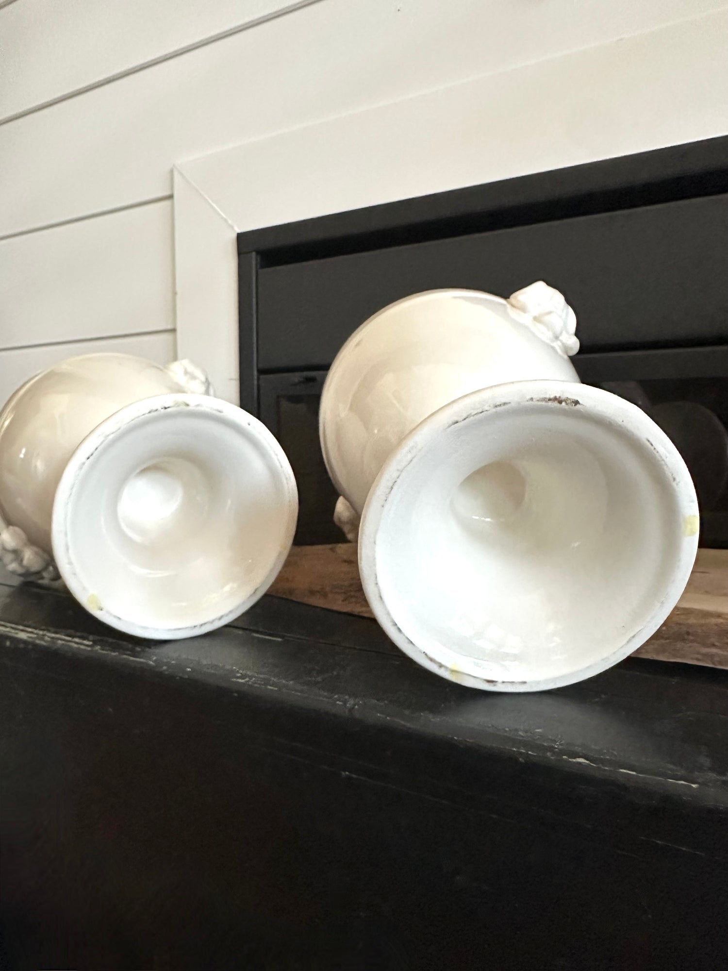 Pair Cream Urns