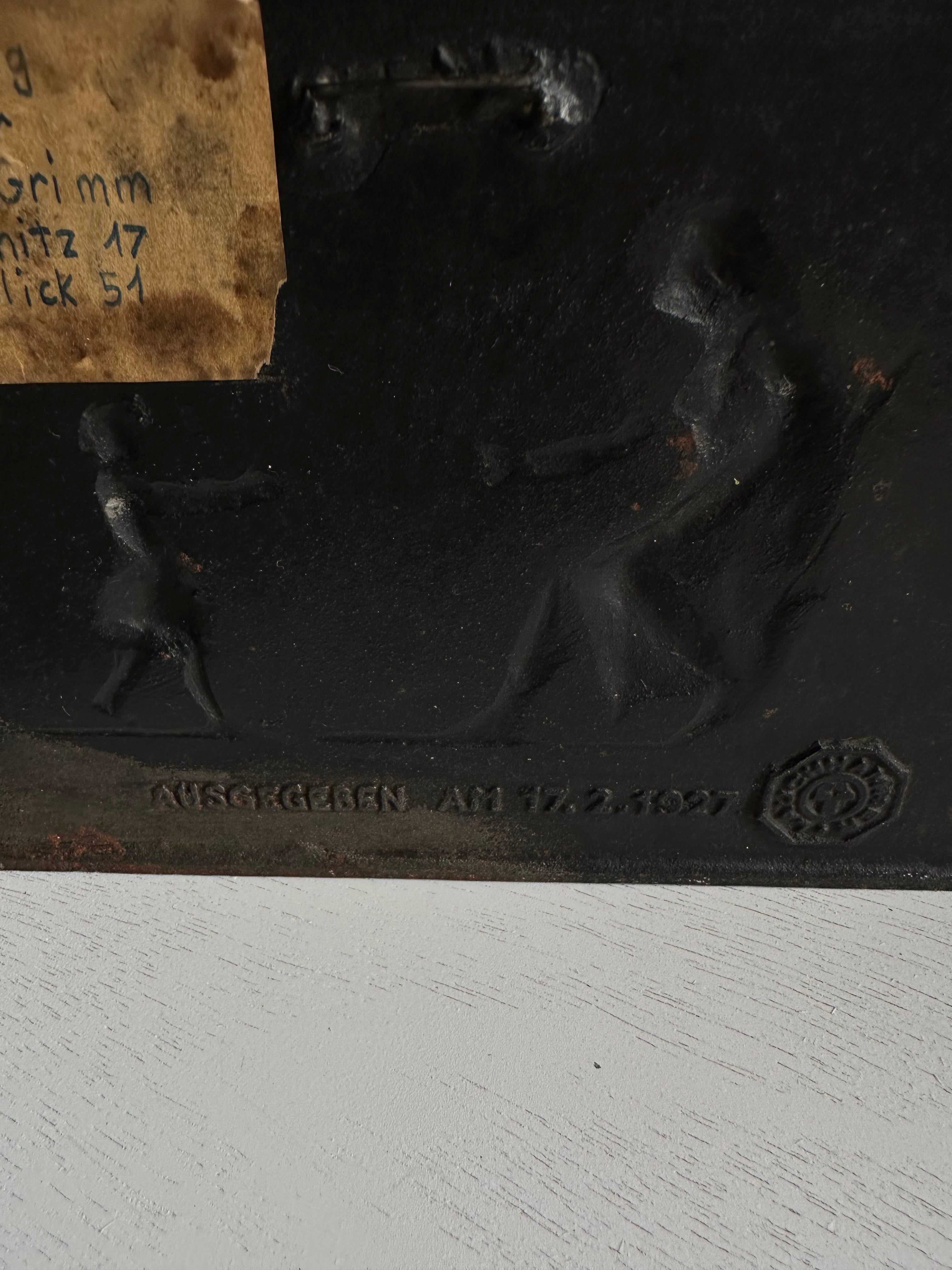 Antique Black Plaque