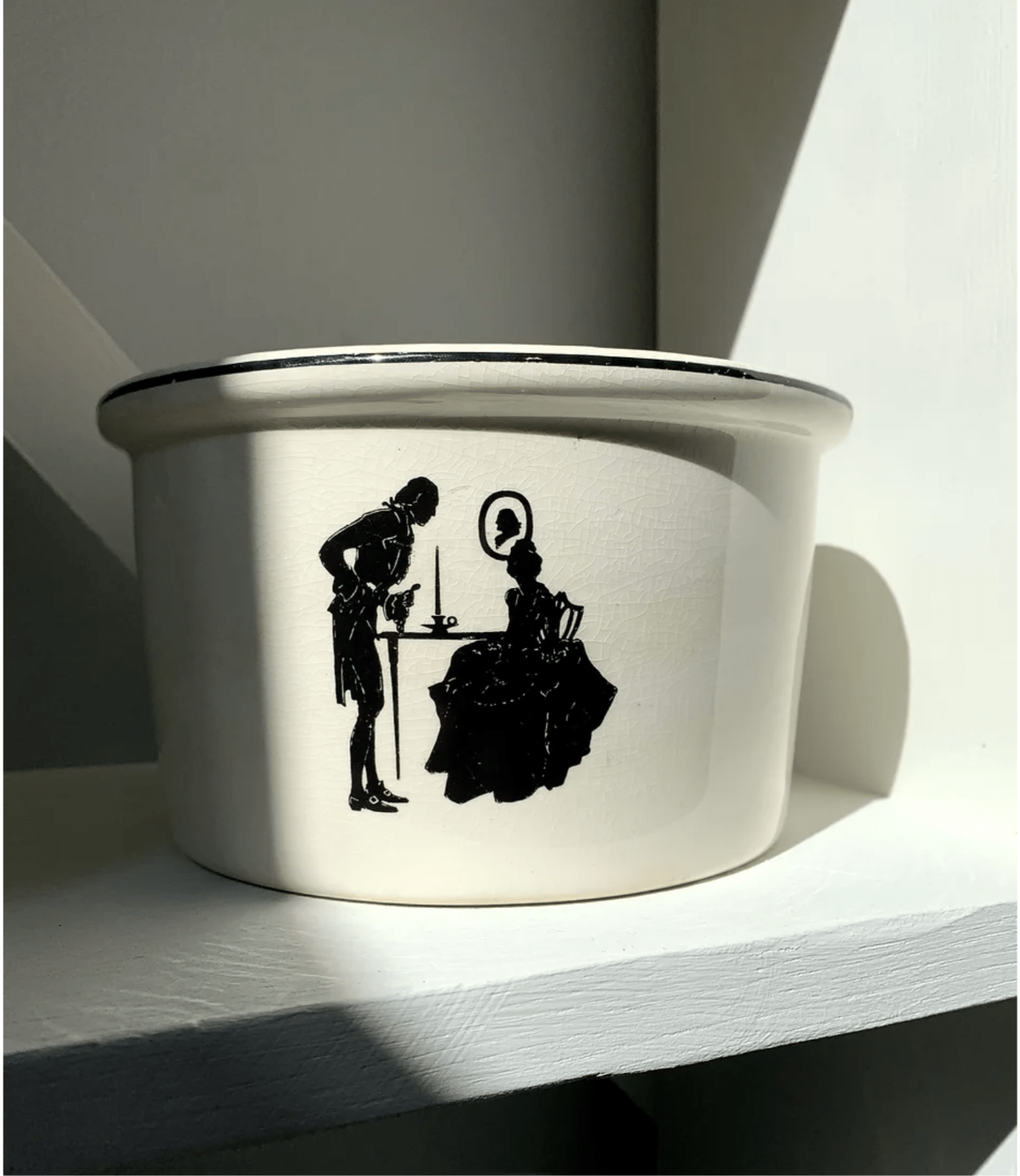 Antique Harkerware Silhouette Crock