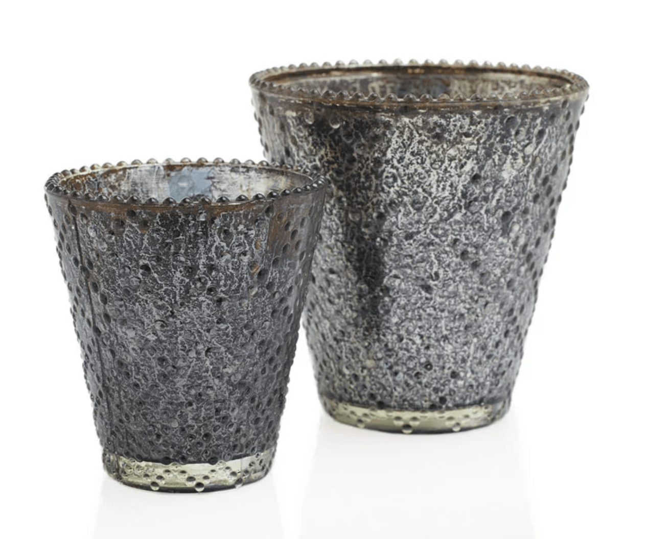 Smoked Mercury Glass Votive Holders