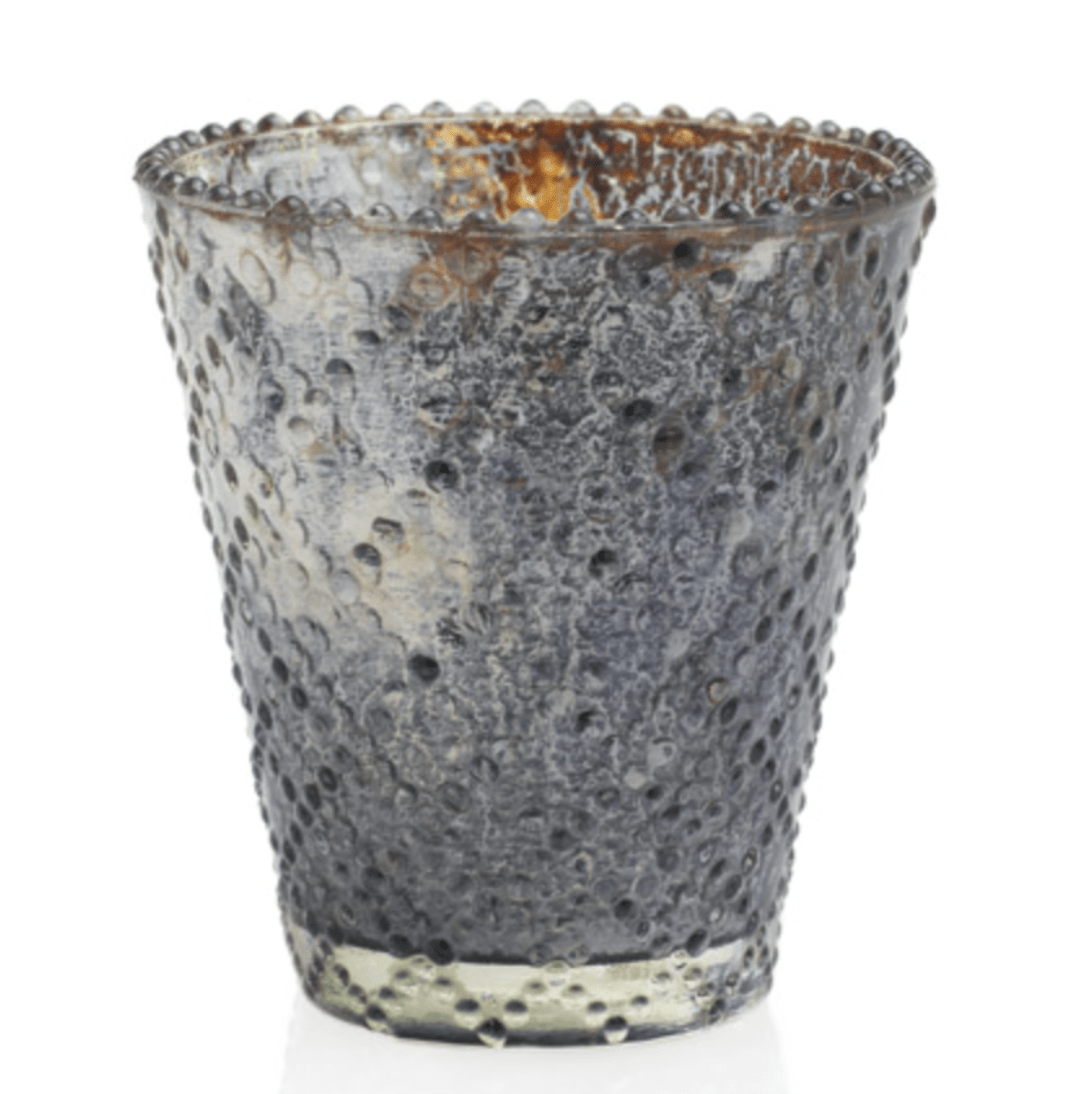 Smoked Mercury Glass Votive Holders