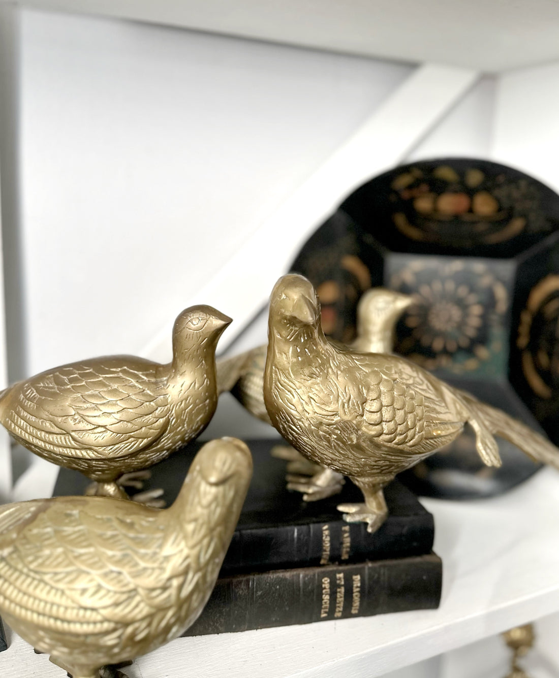 Pair Brass Pheasants