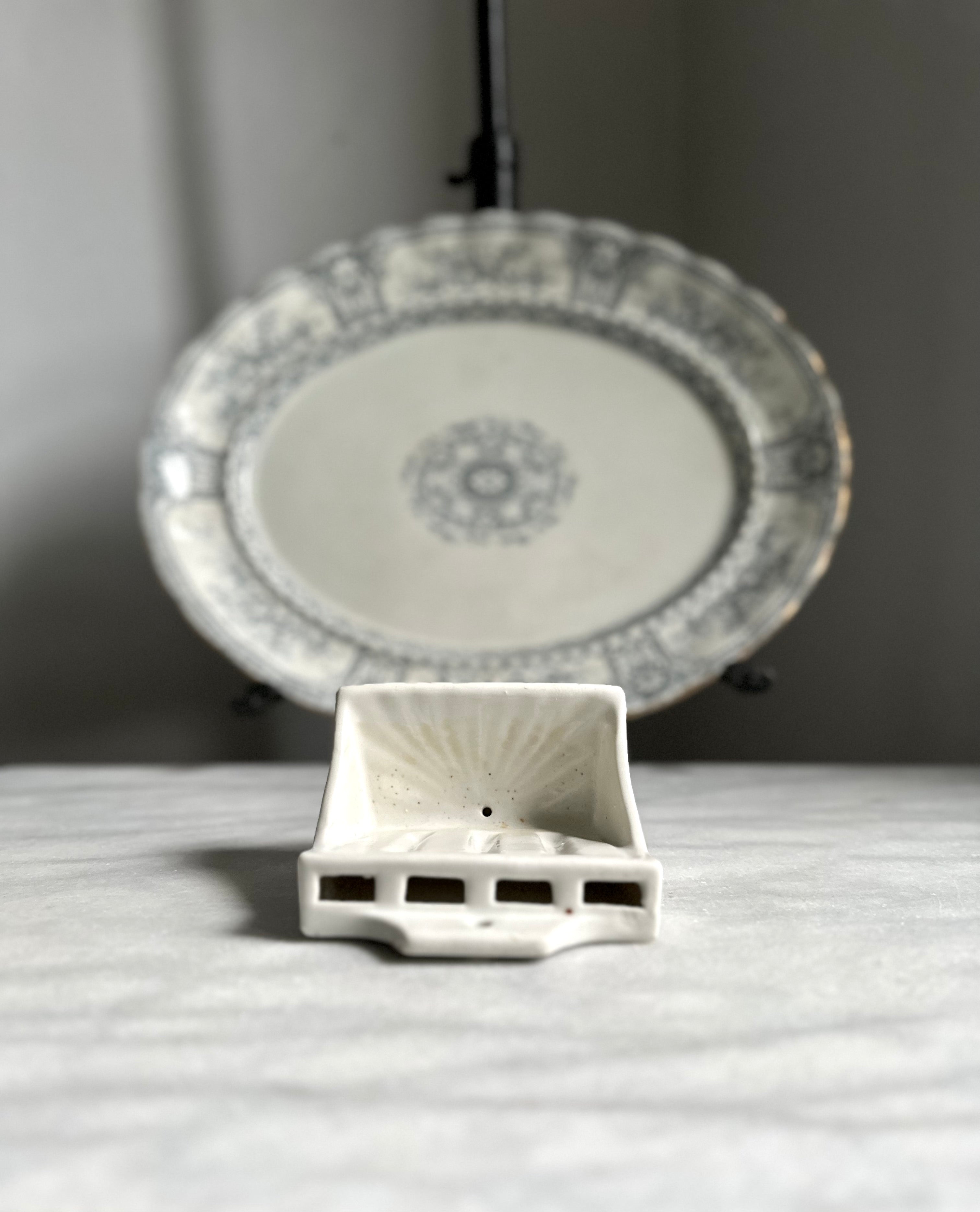 Ironstone Toothbrush + Soap Holder