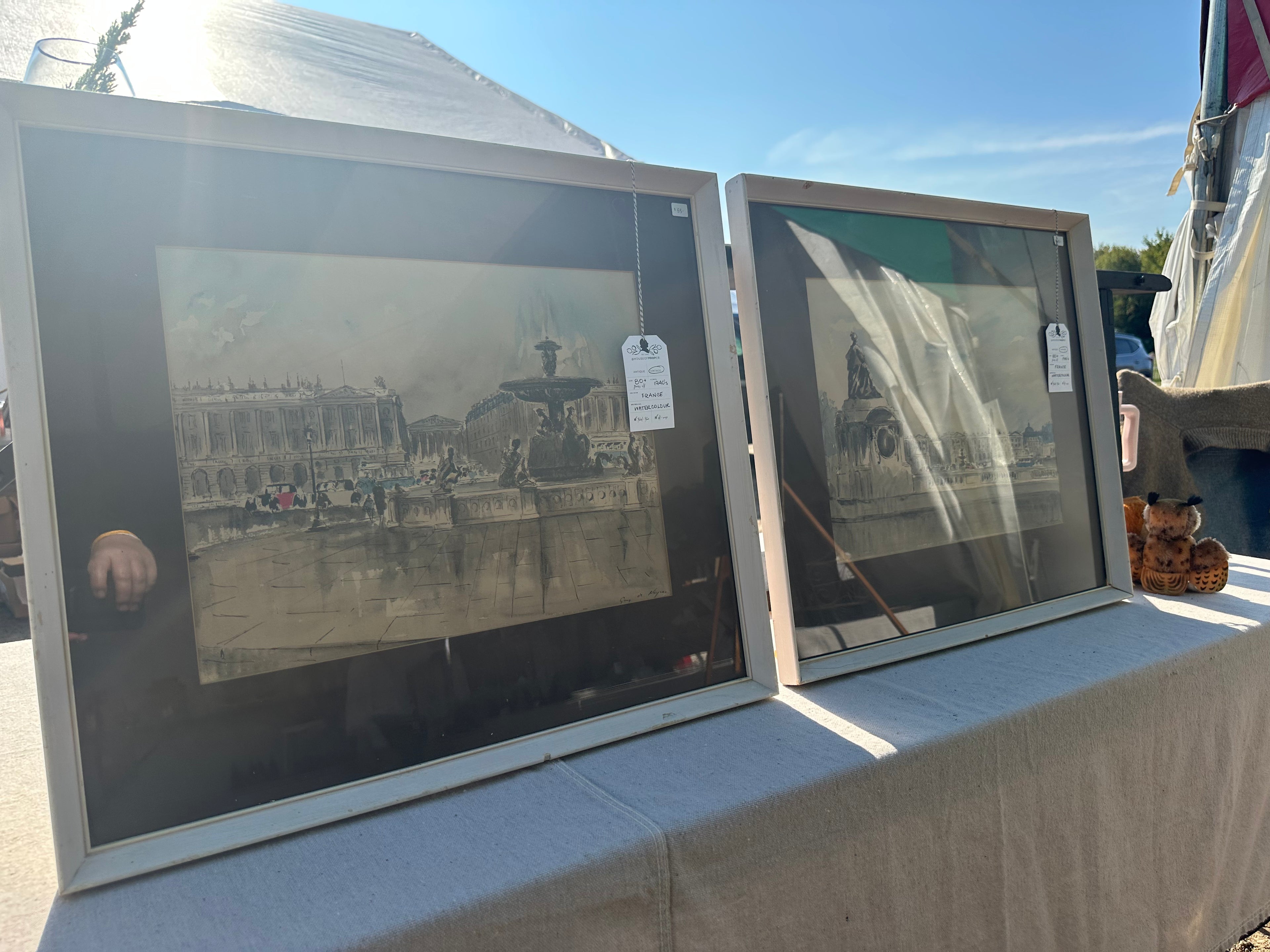 Pair 1940’s French Watercolours