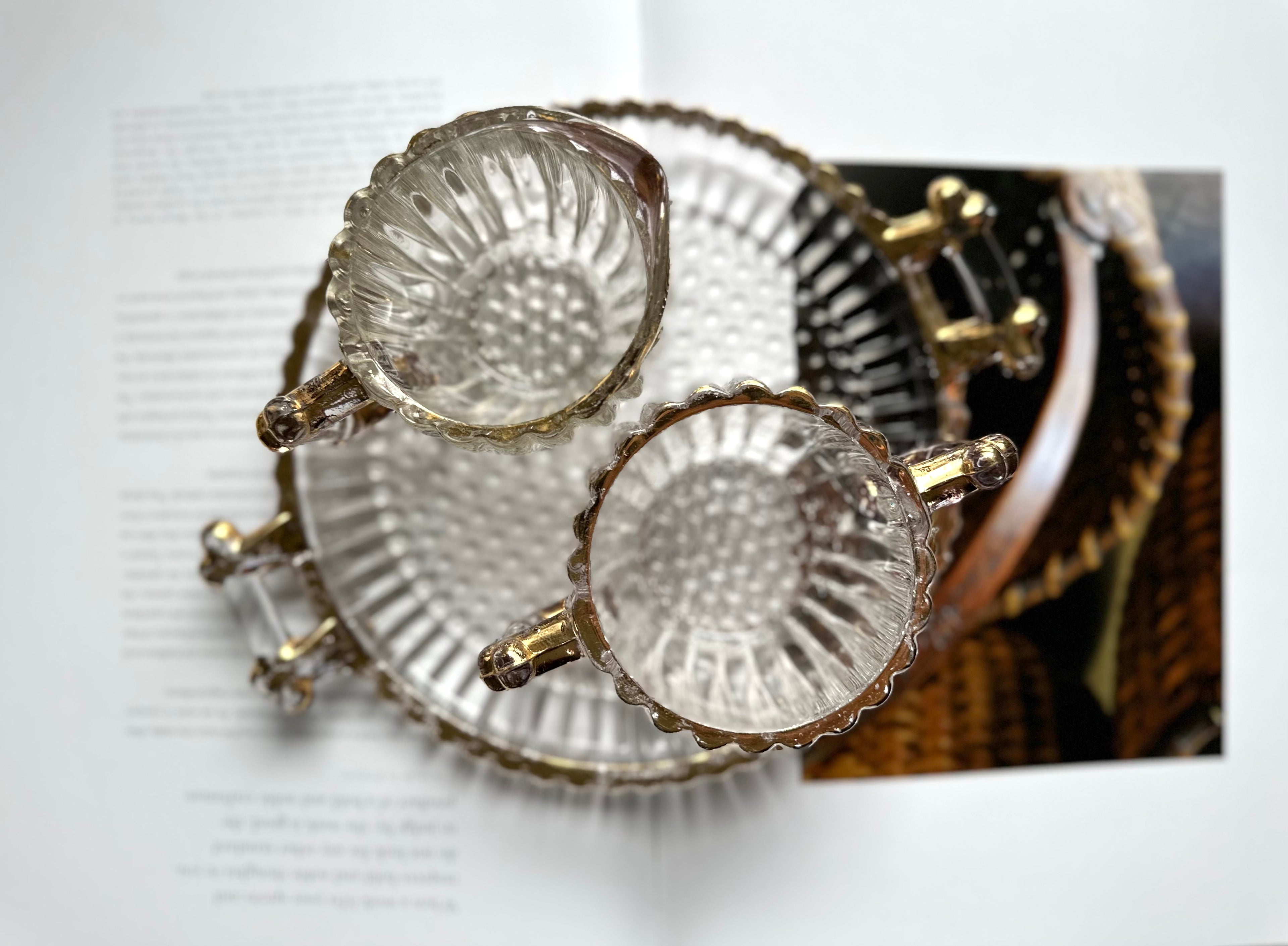 Vintage Cream, Sugar + Tray Set