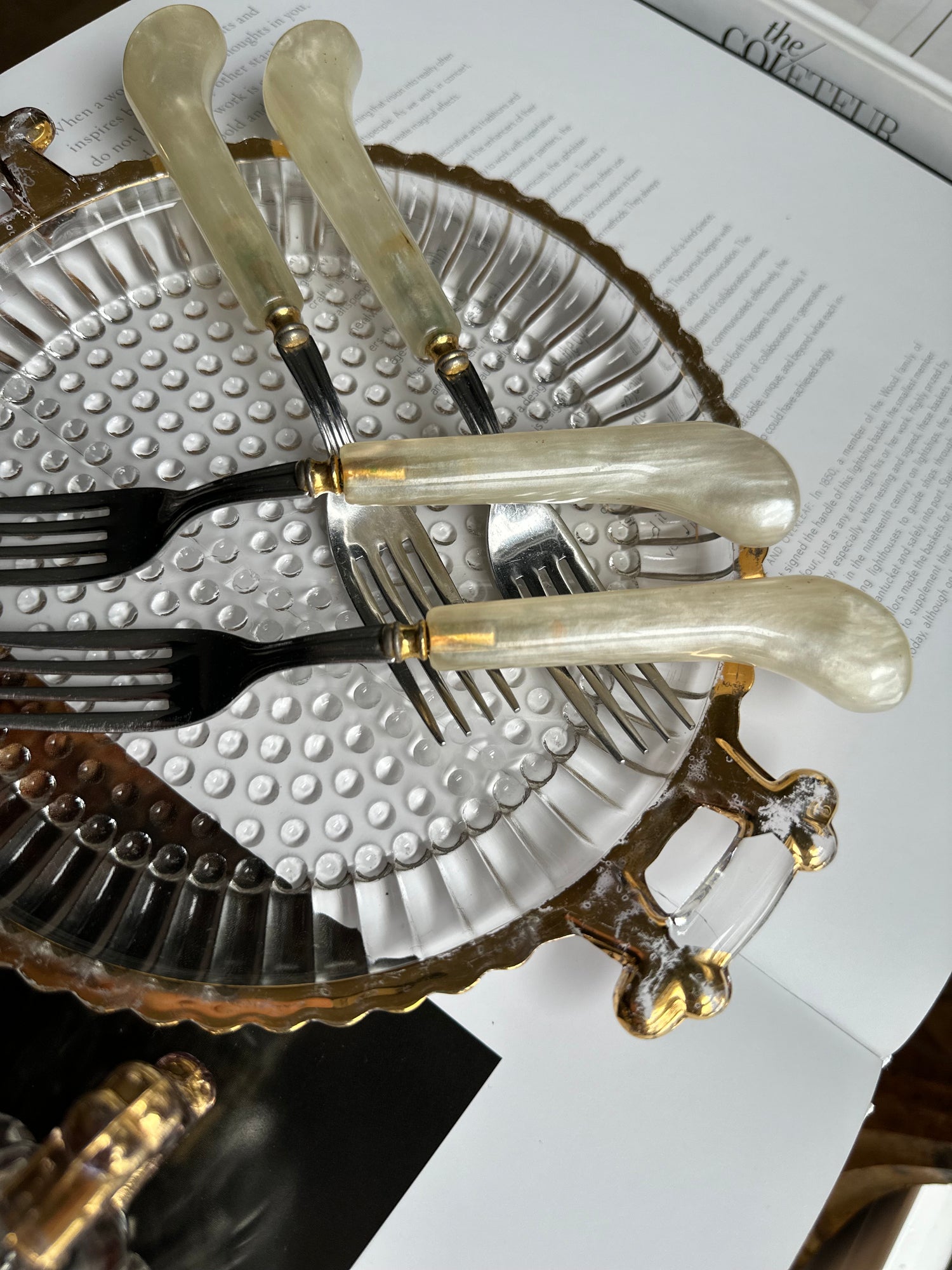 Vintage Cream, Sugar + Tray Set