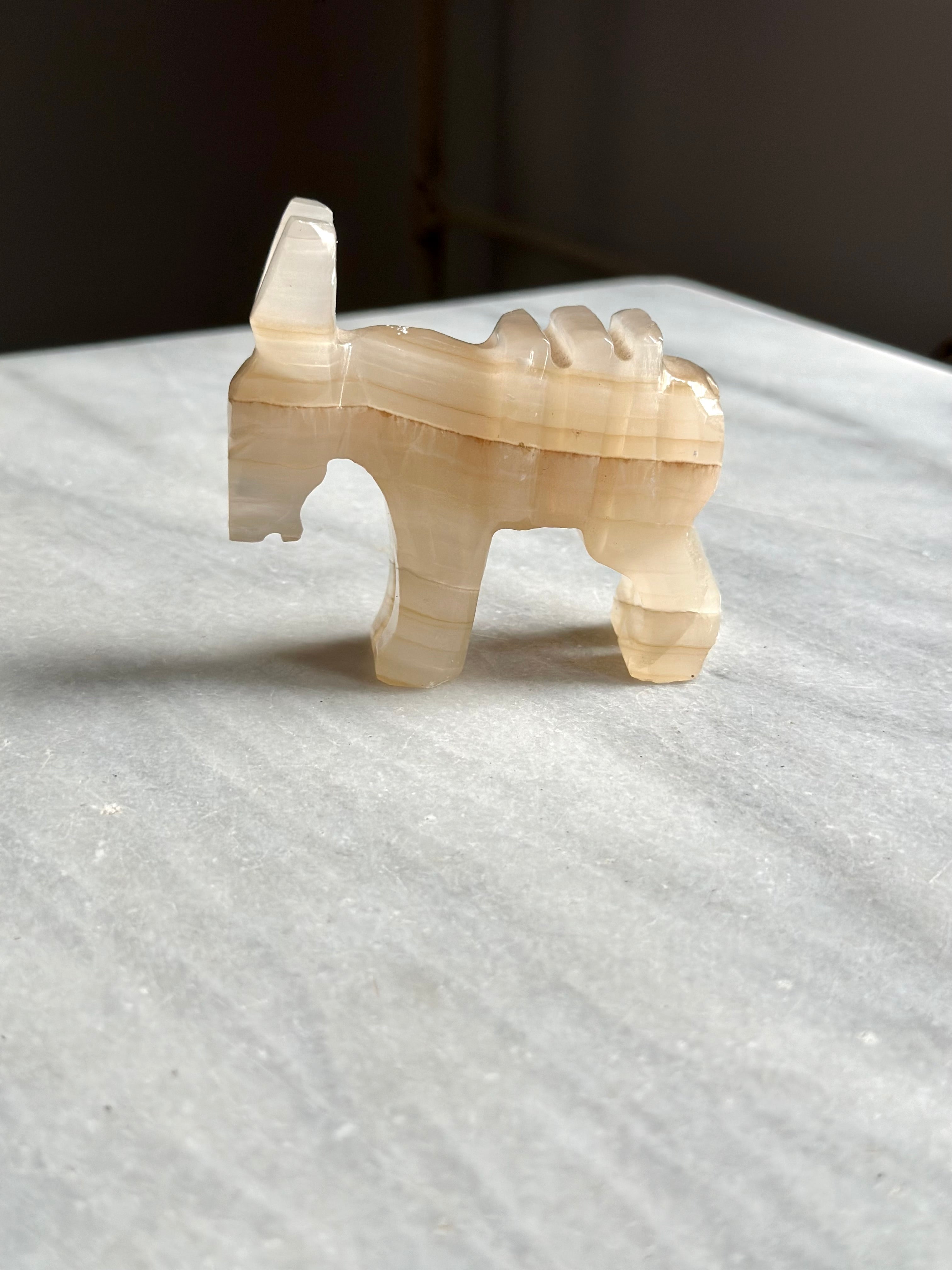 Carved Onyx Stone Donkey Mule