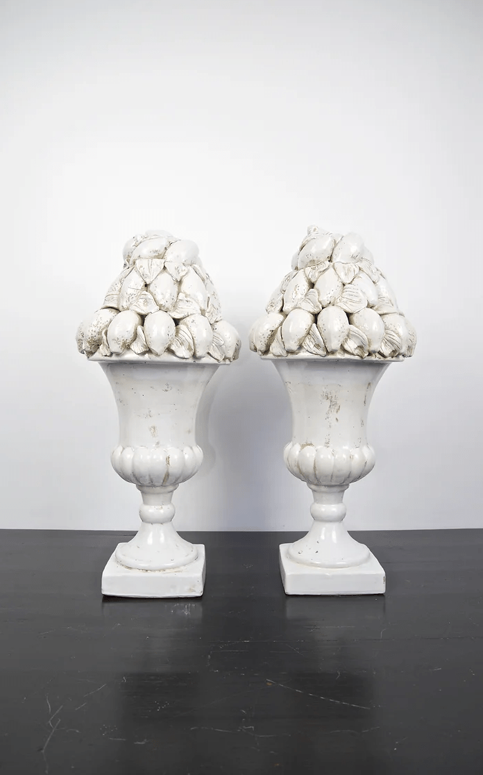 Ceramic White Lemon Urns