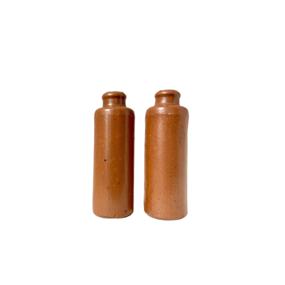 Pair Vintage Stoneware Bottles