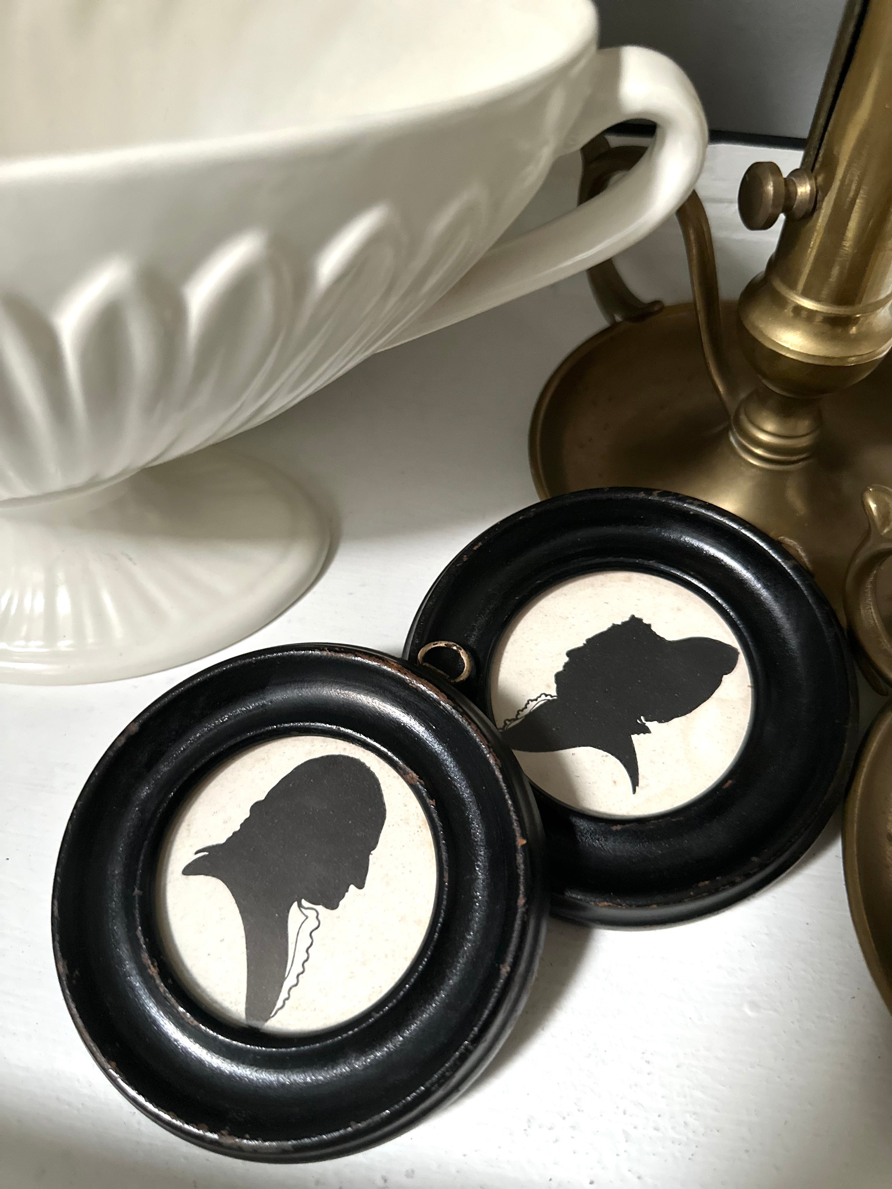 Pair of Antique Round Silhouettes