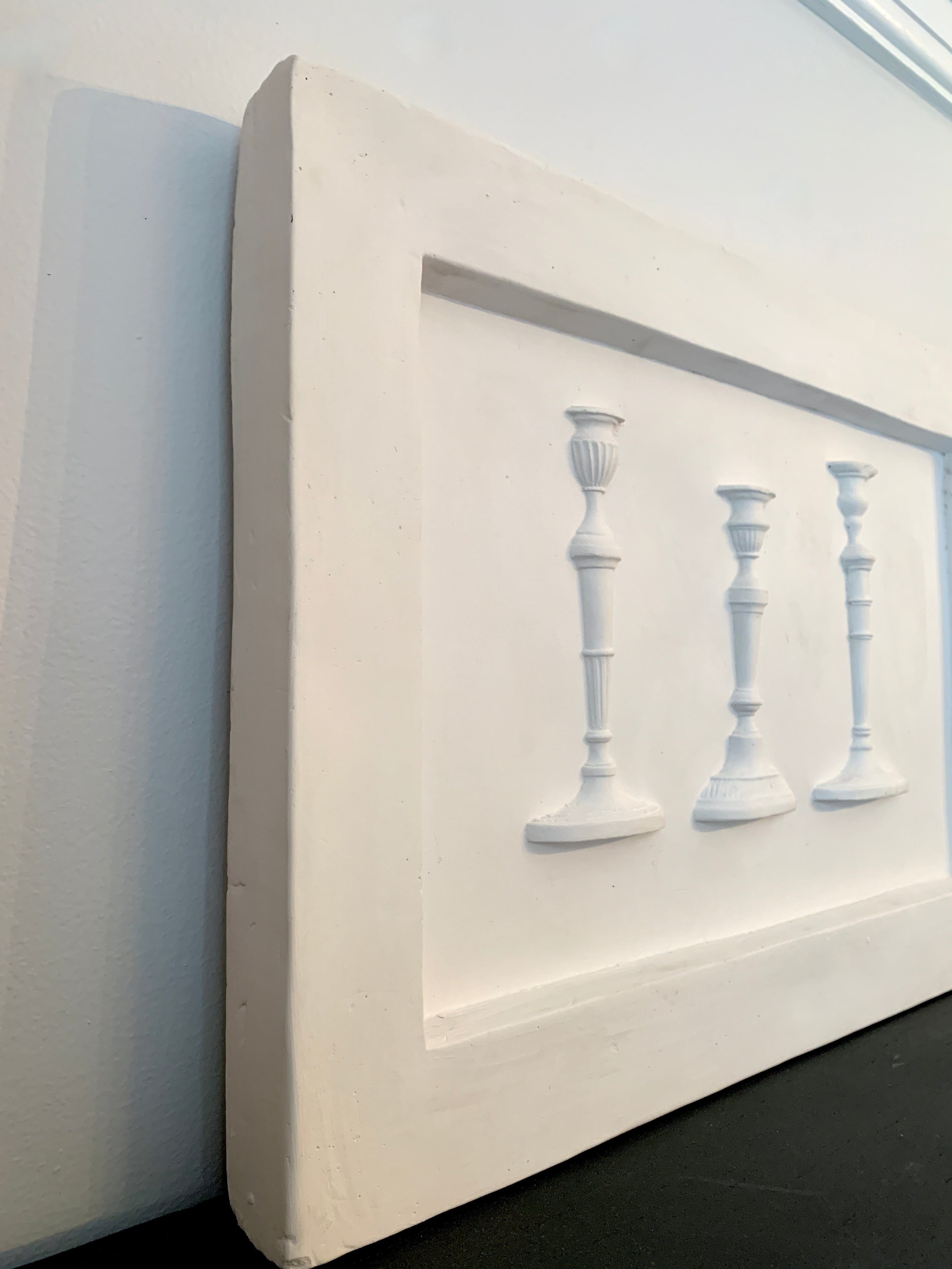 Plaster Candle Plaque
