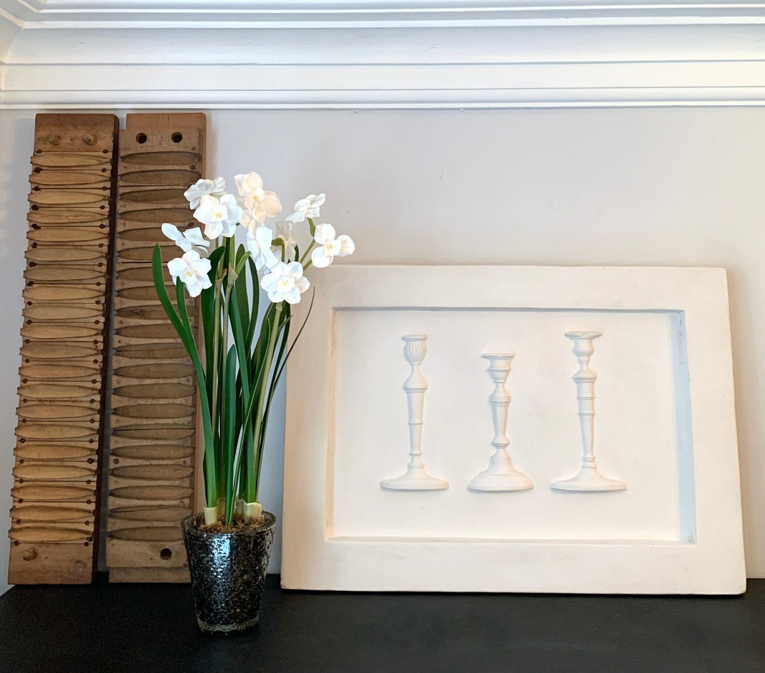 Plaster Candle Plaque