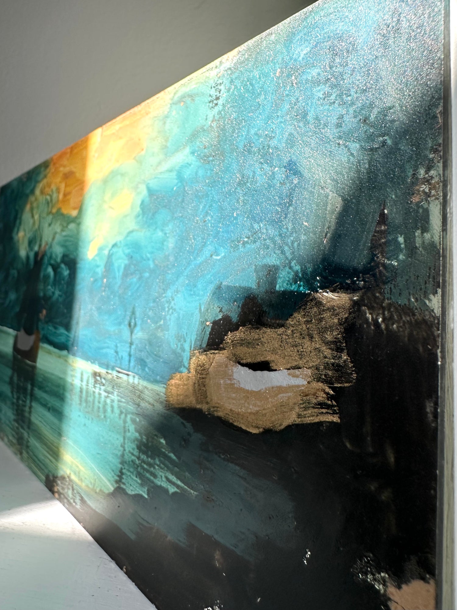 Reverse Painted Glass Art