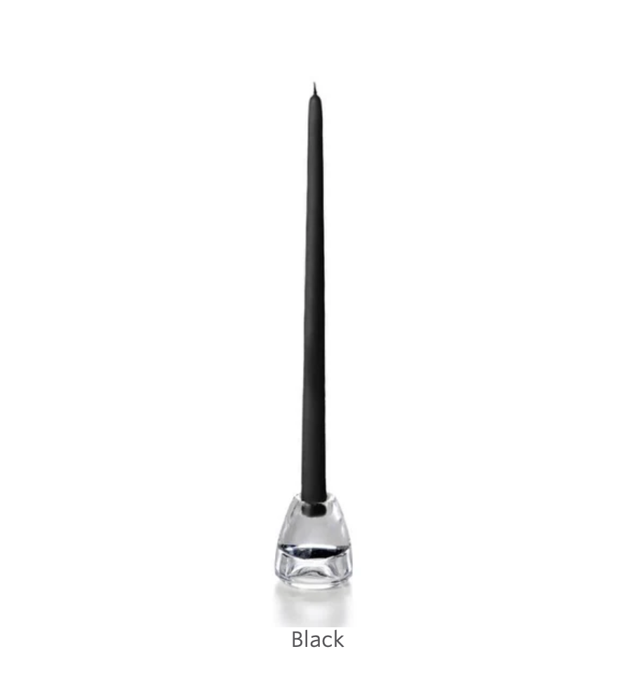 Black Taper Candle, 15"