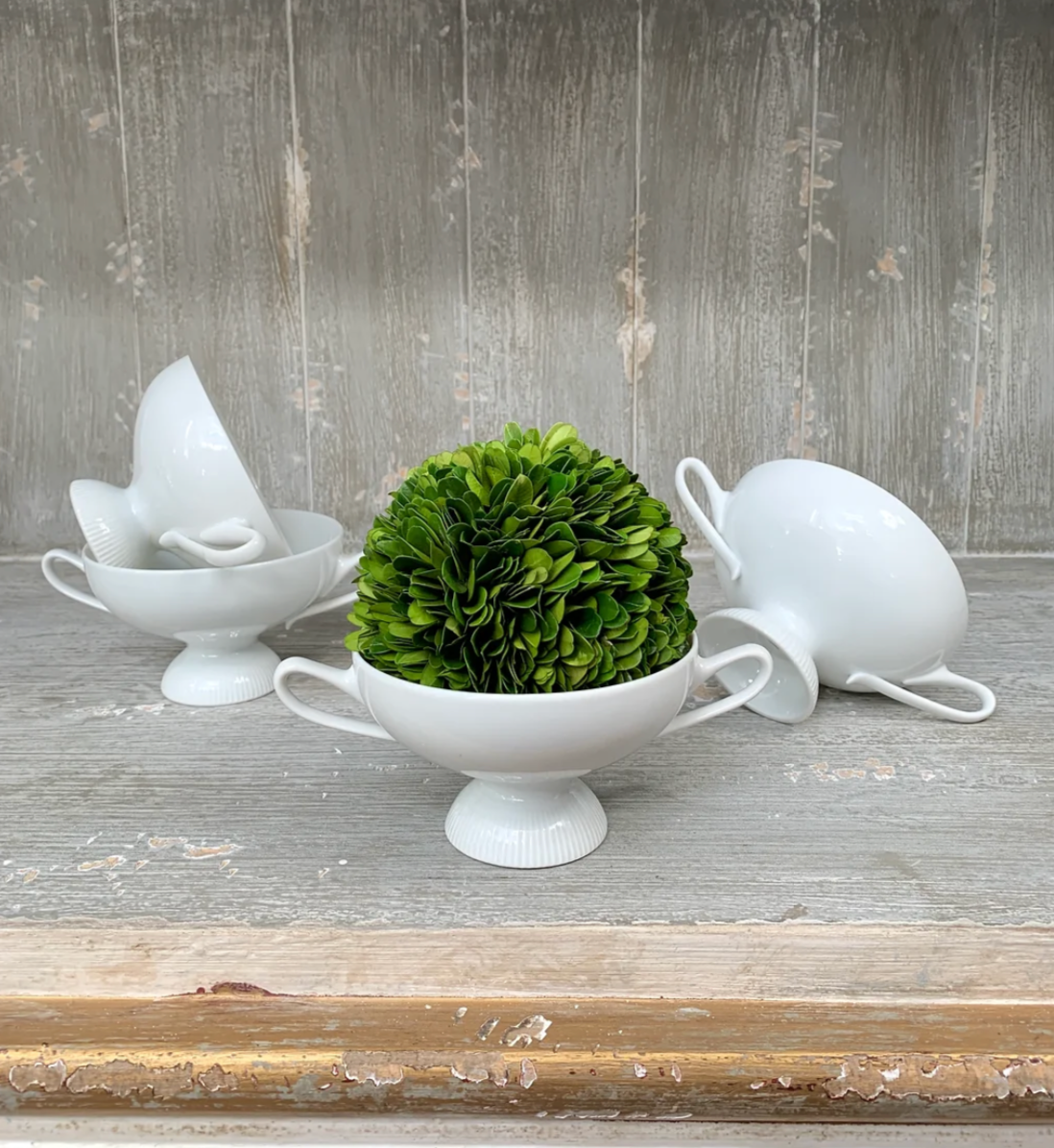 Set/4 Vintage Cream Soup Bowls