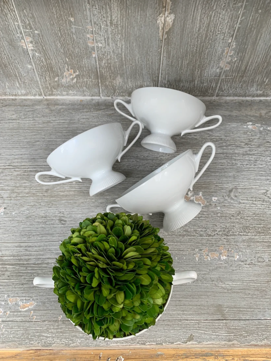 Set/4 Vintage Cream Soup Bowls