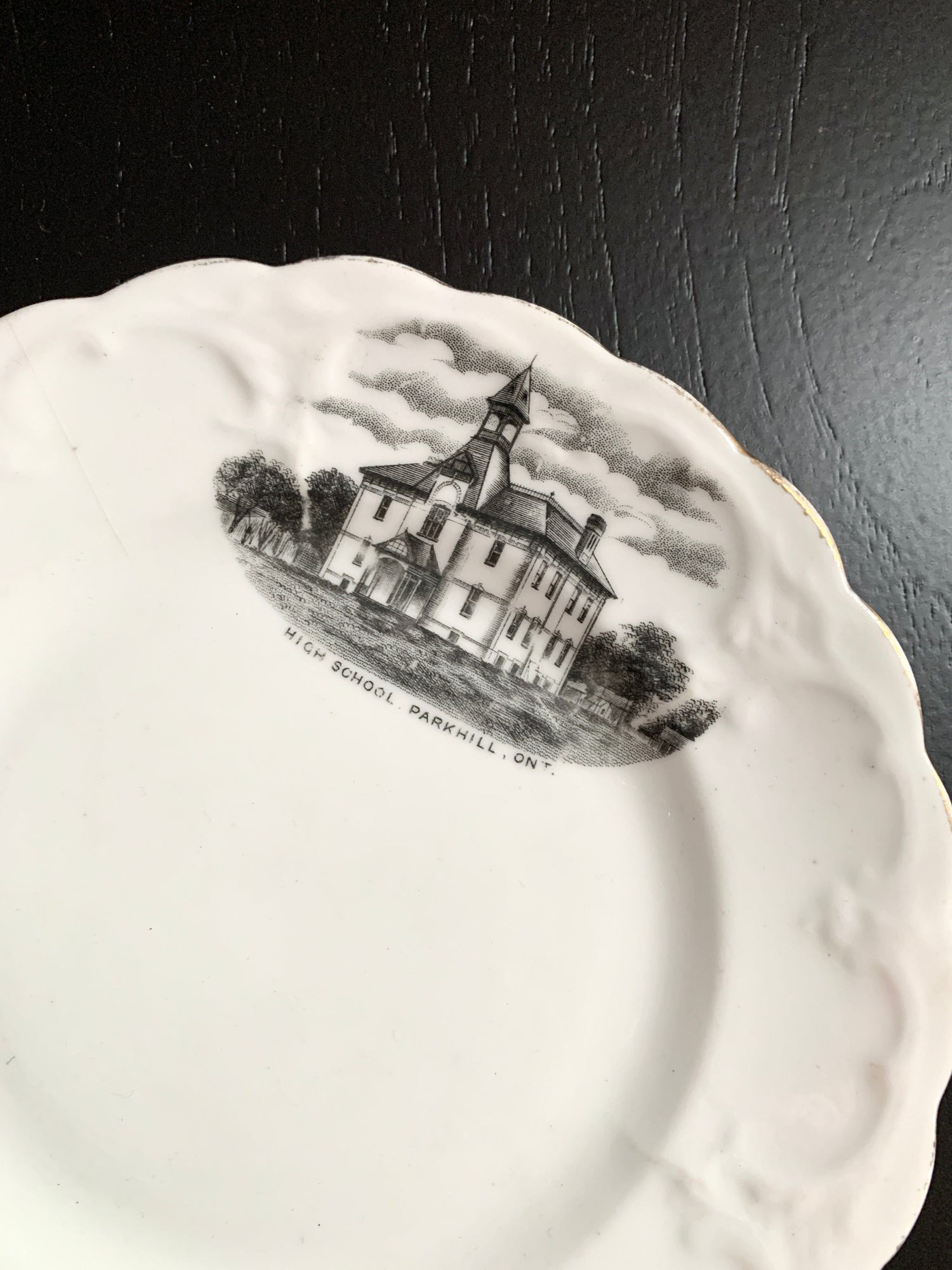 Antique Scholar Bread Plate