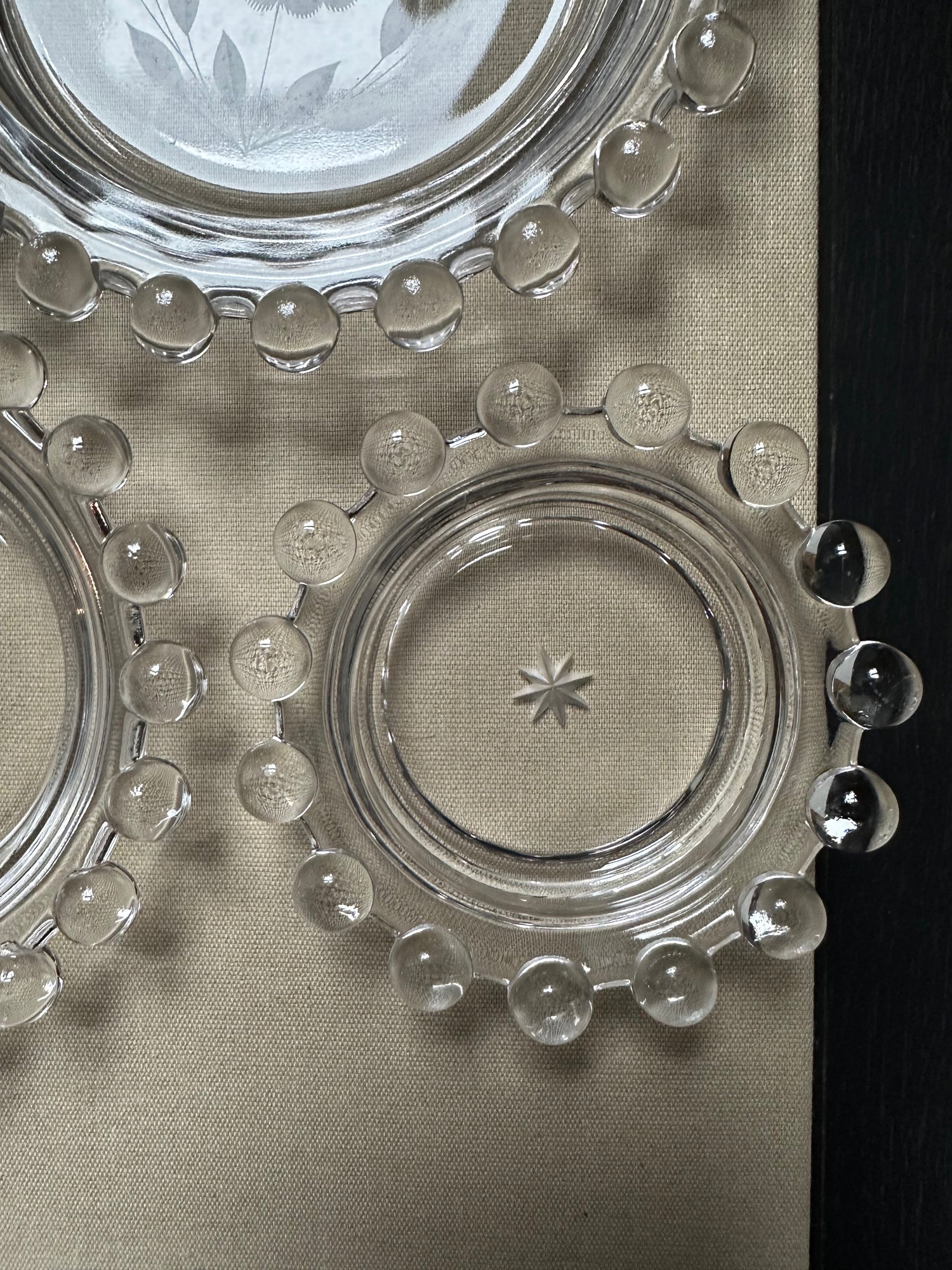 Set of 3 Cornflower Candlewick Dishes