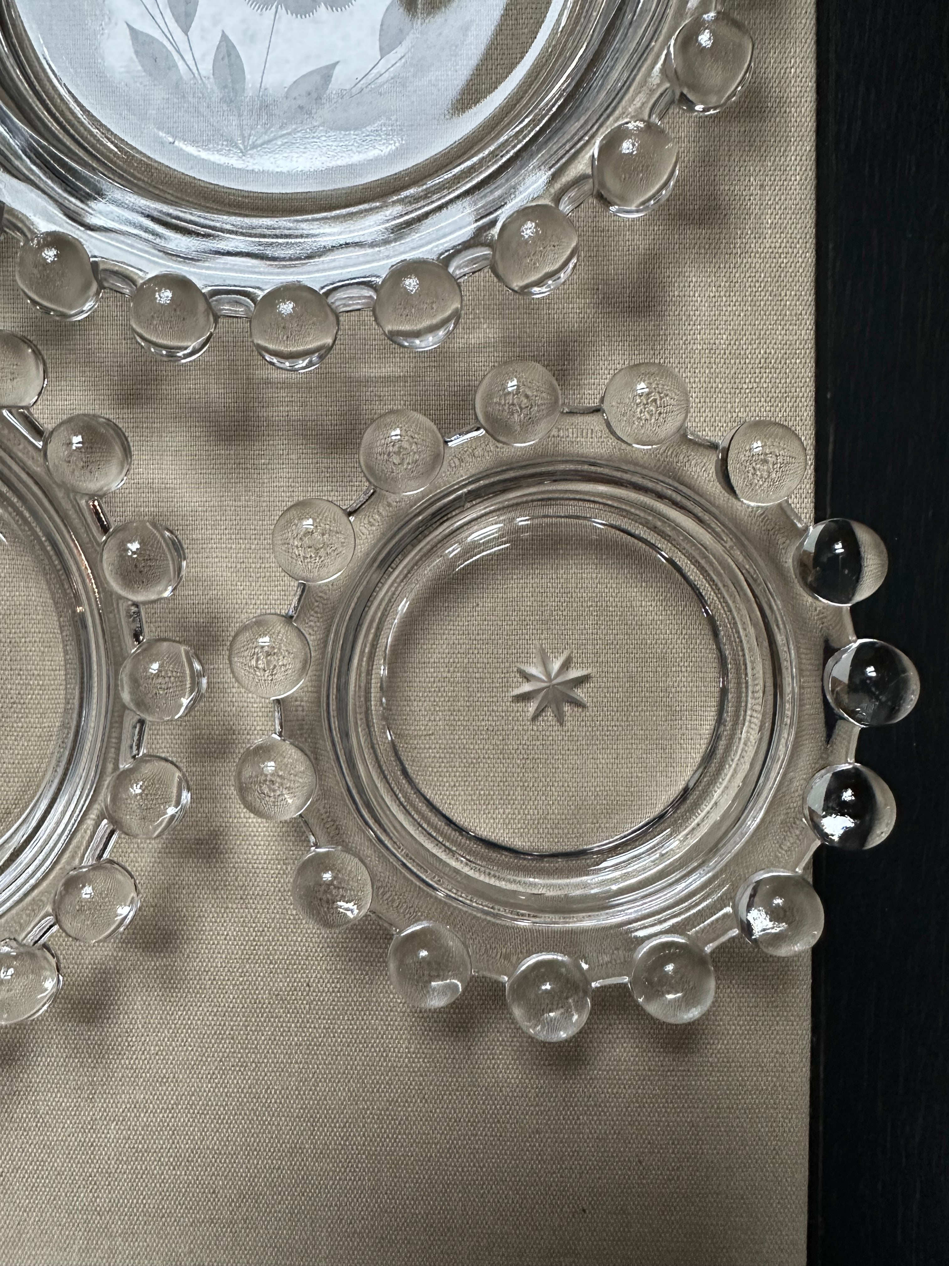 Set of 3 Cornflower Candlewick Dishes