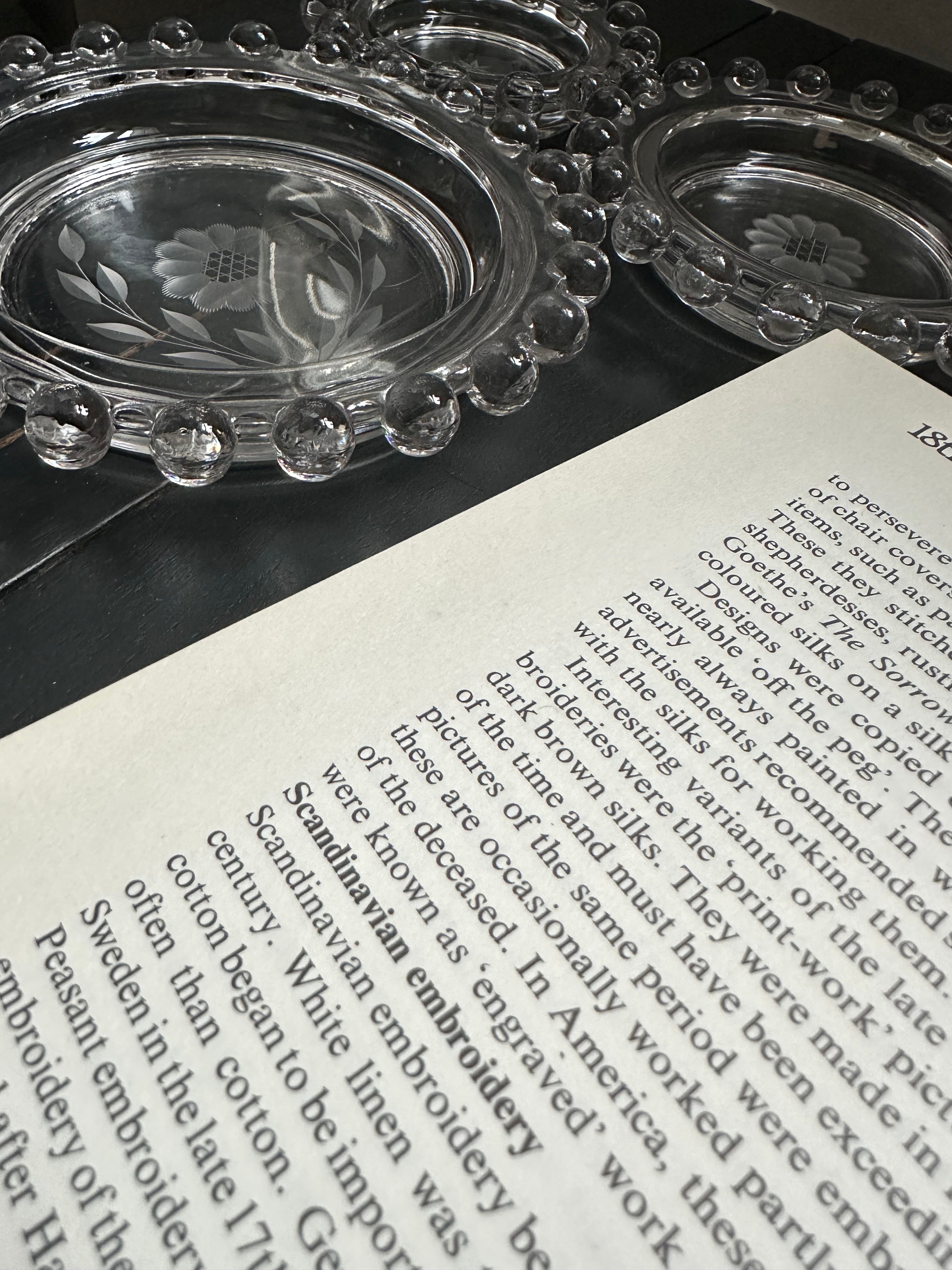 Set of 3 Cornflower Candlewick Dishes