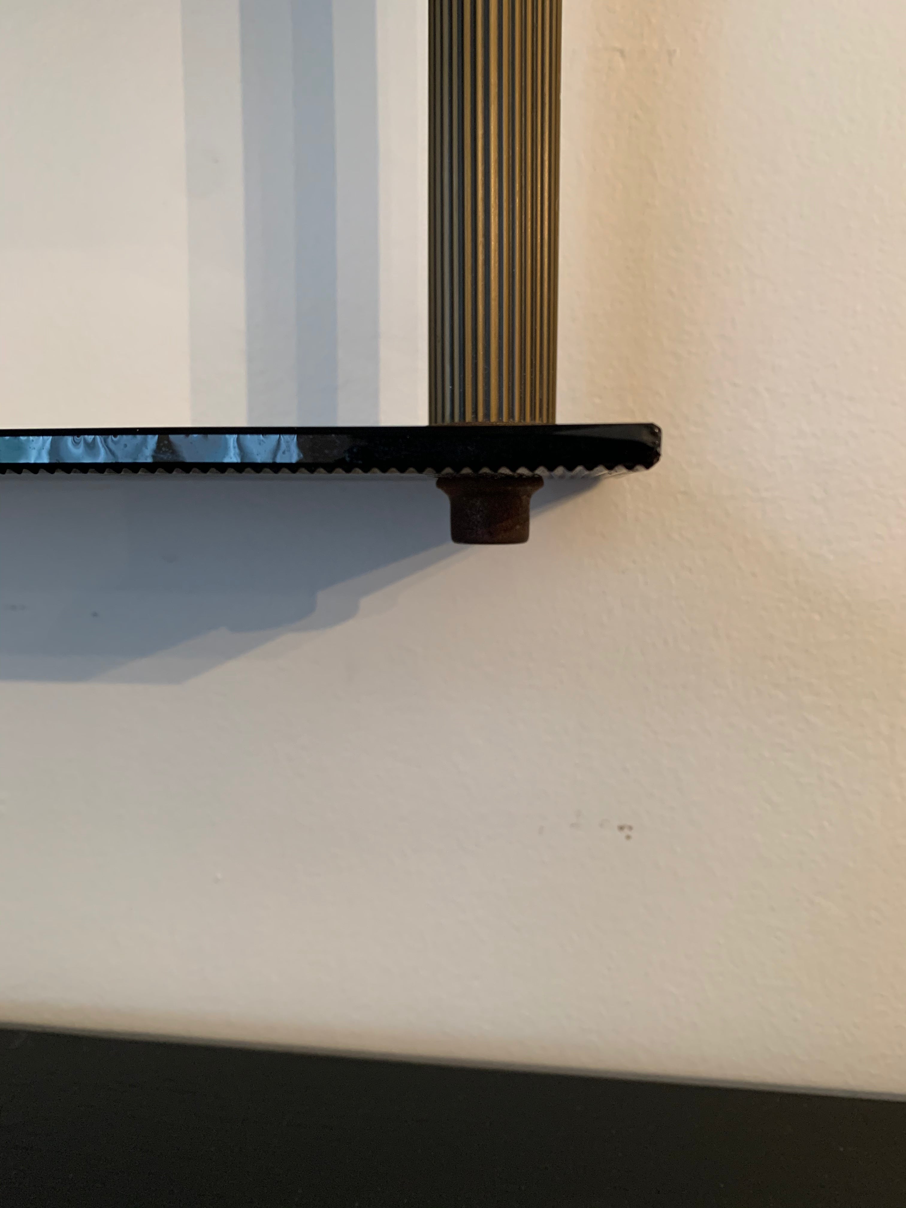 Vintage Pair Black Glass Shelf