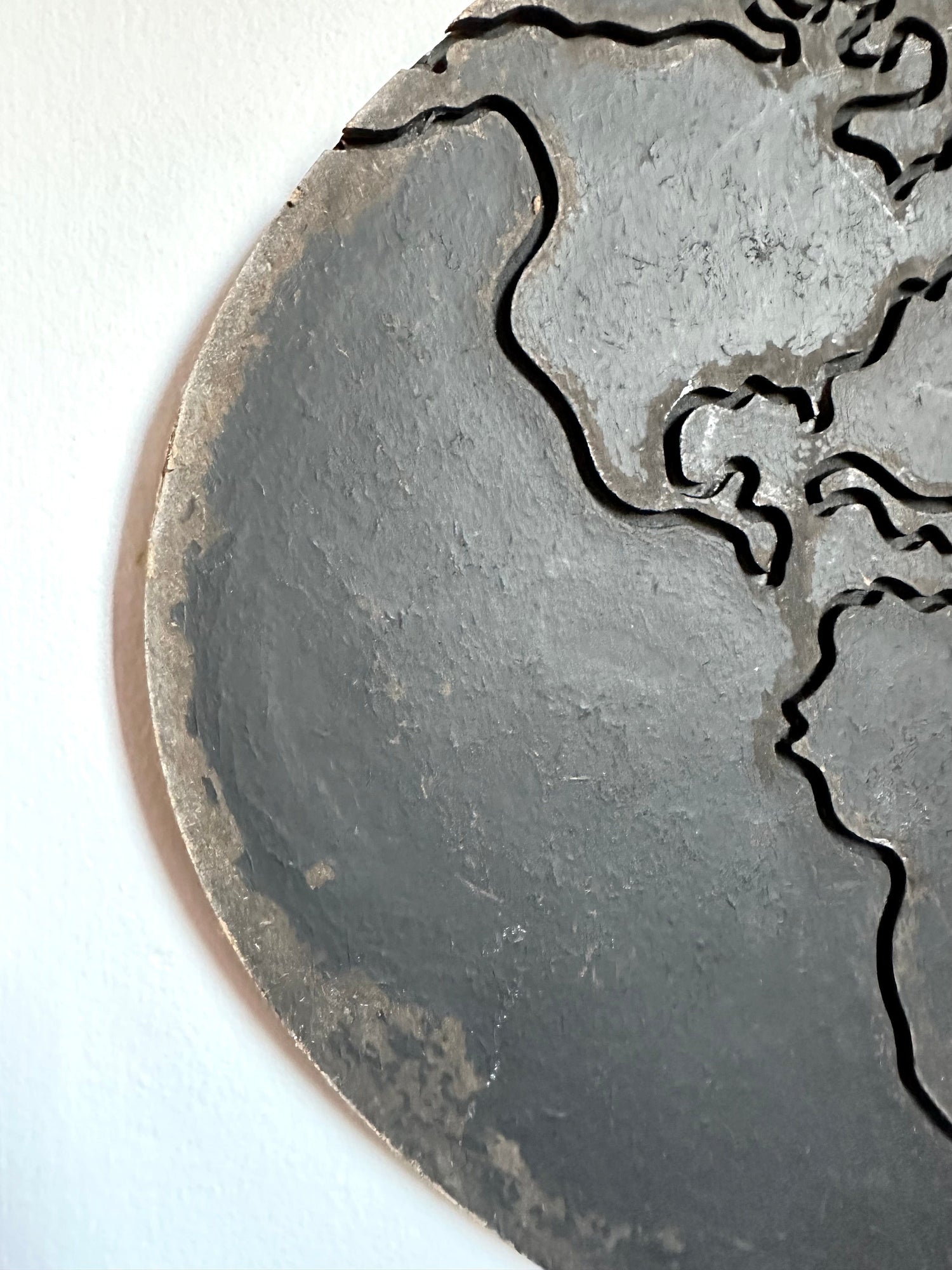 Vintage Black World Map on Board