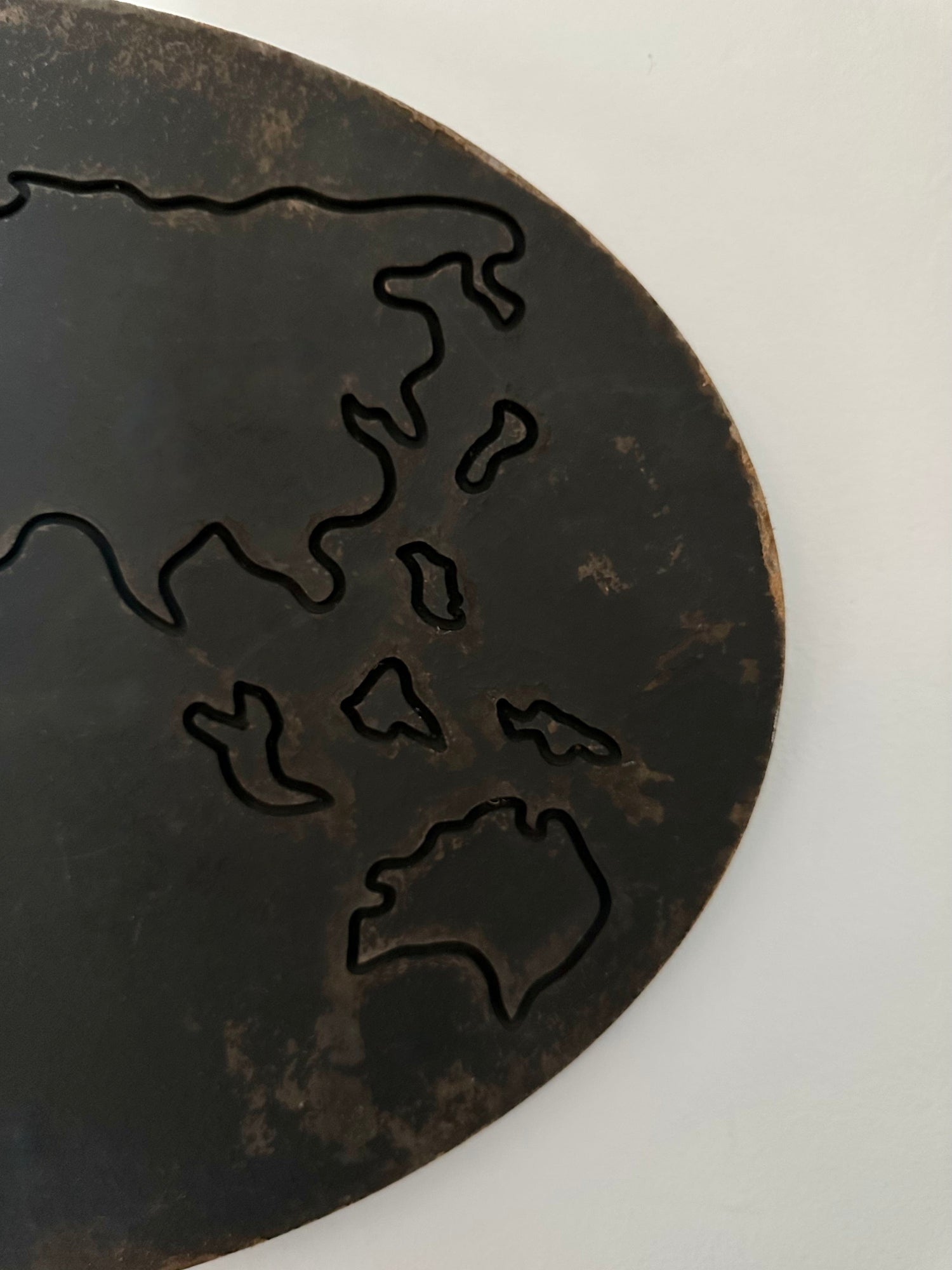 Vintage Black World Map on Board