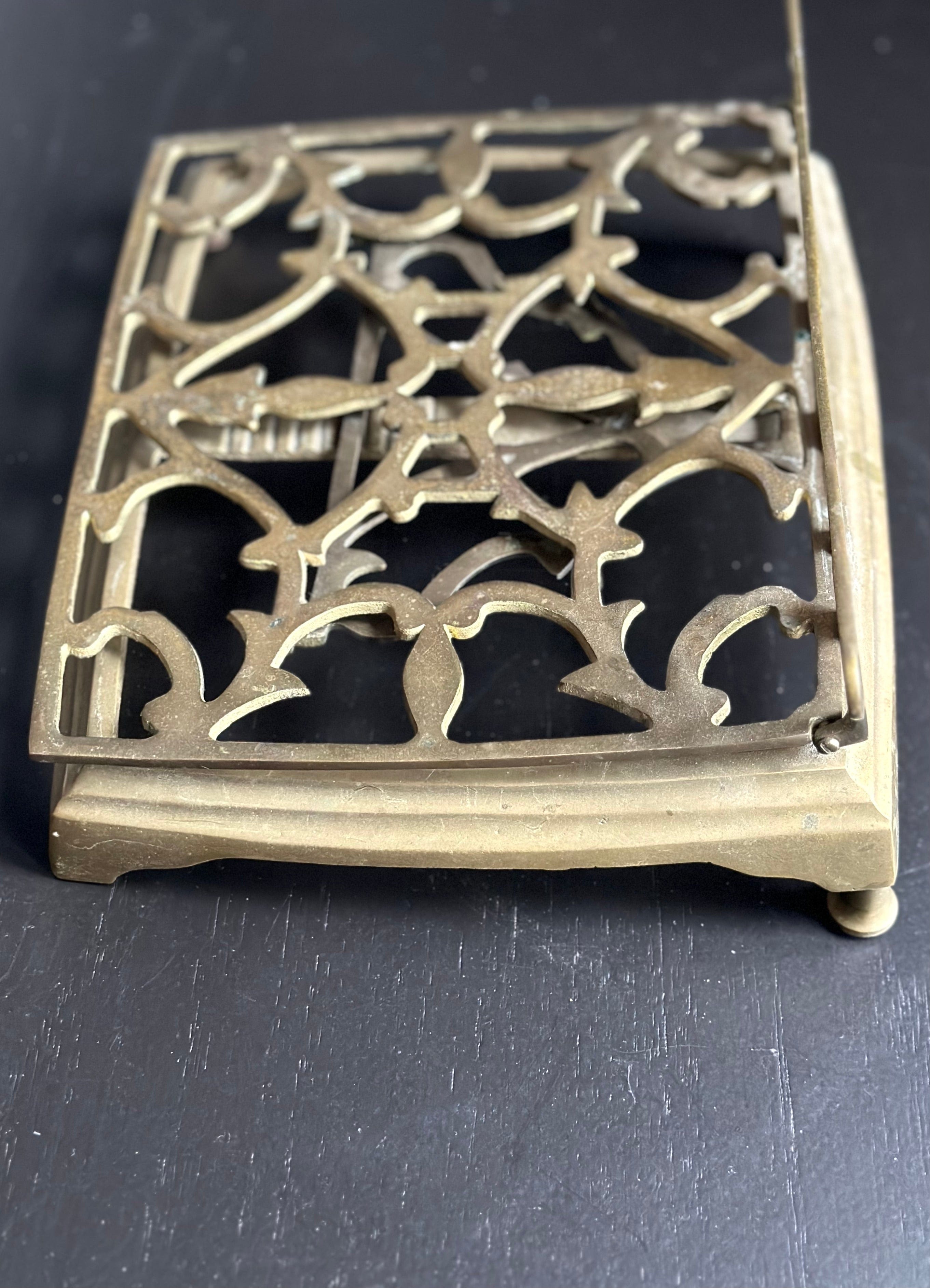 Vintage Brass Book Stand