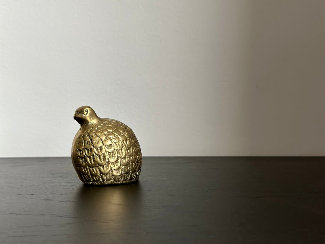 Vintage Brass Quail