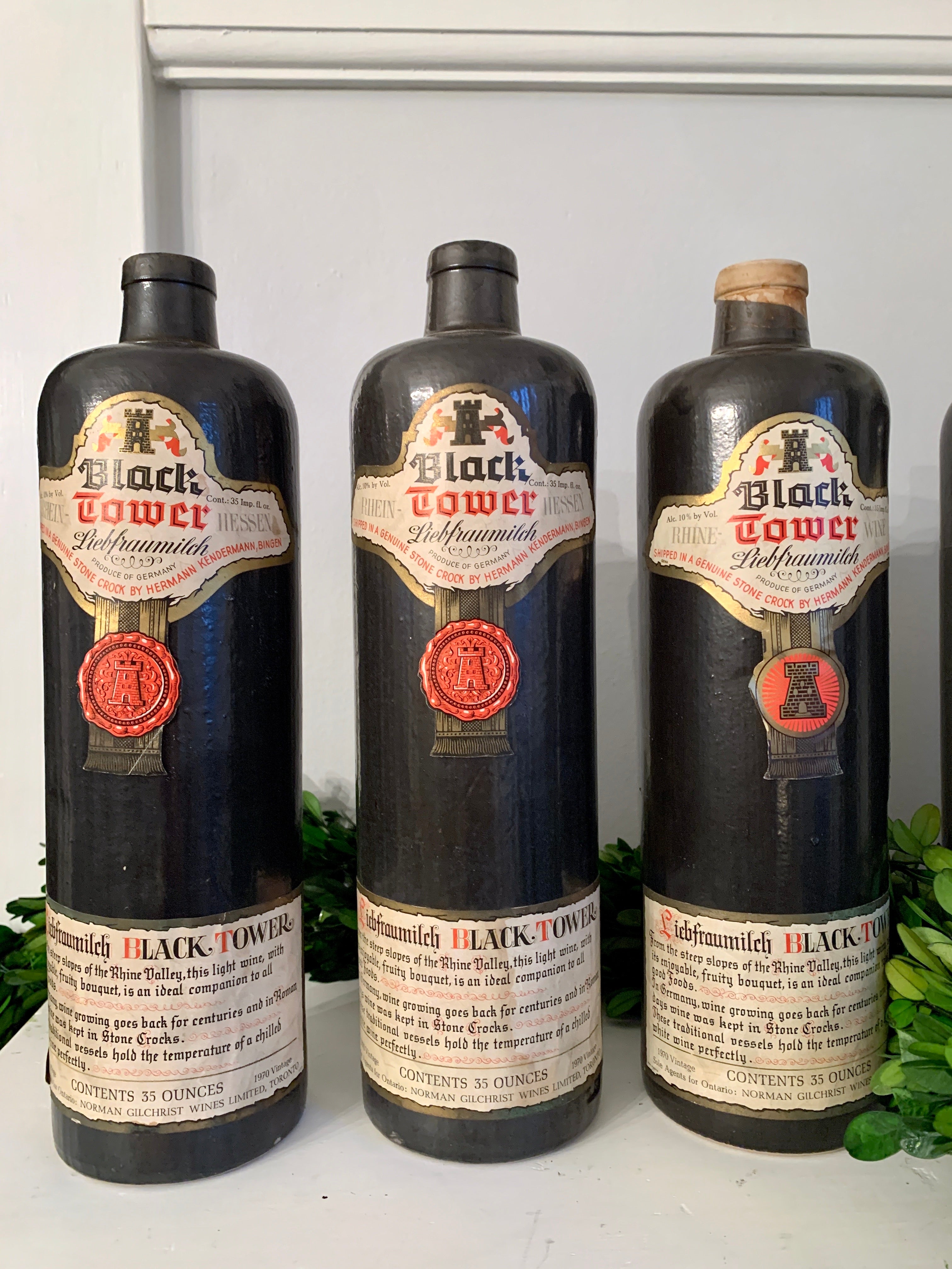 Pair Vintage Stoneware Bottle