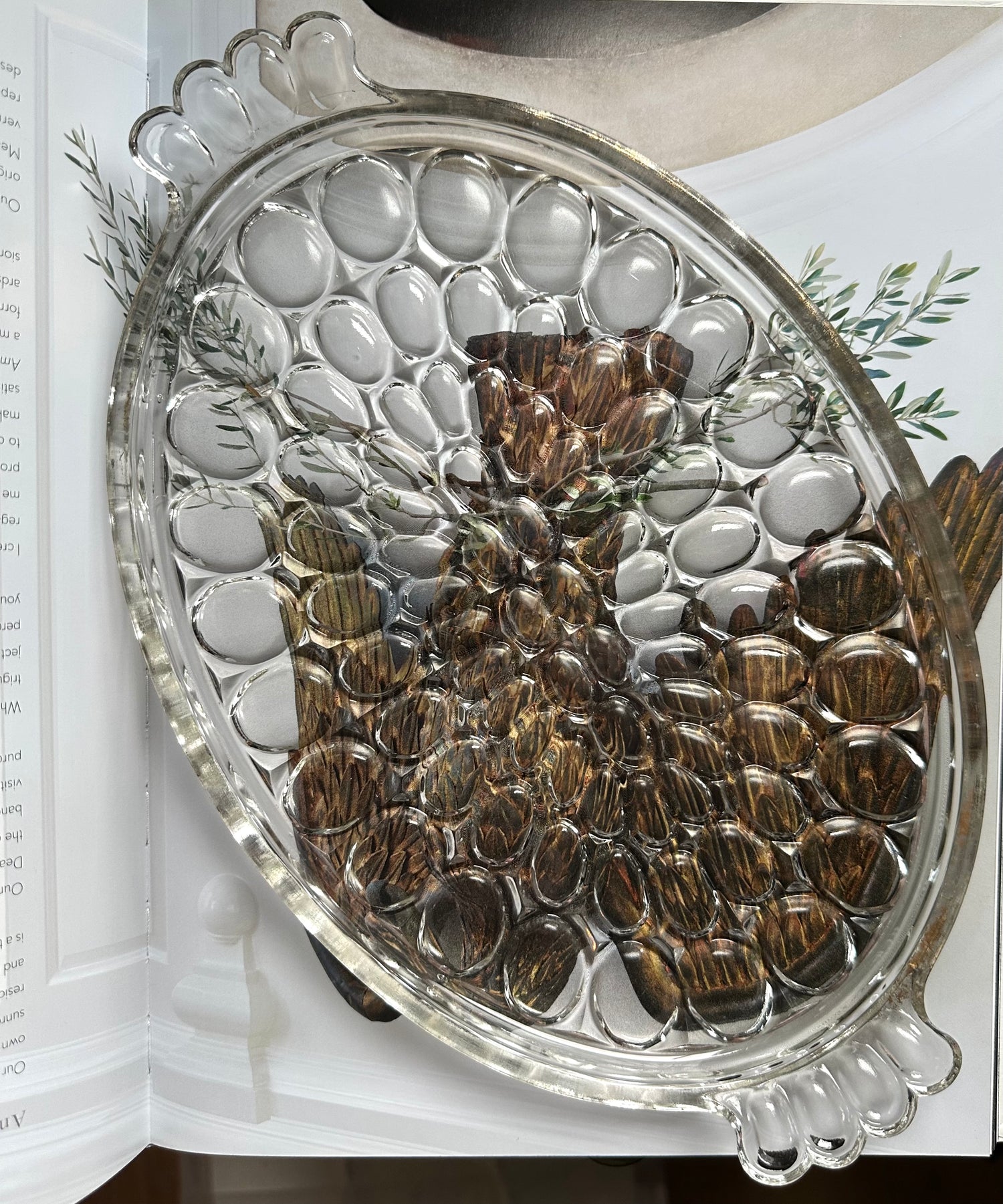 Vintage Glass Oval Tray