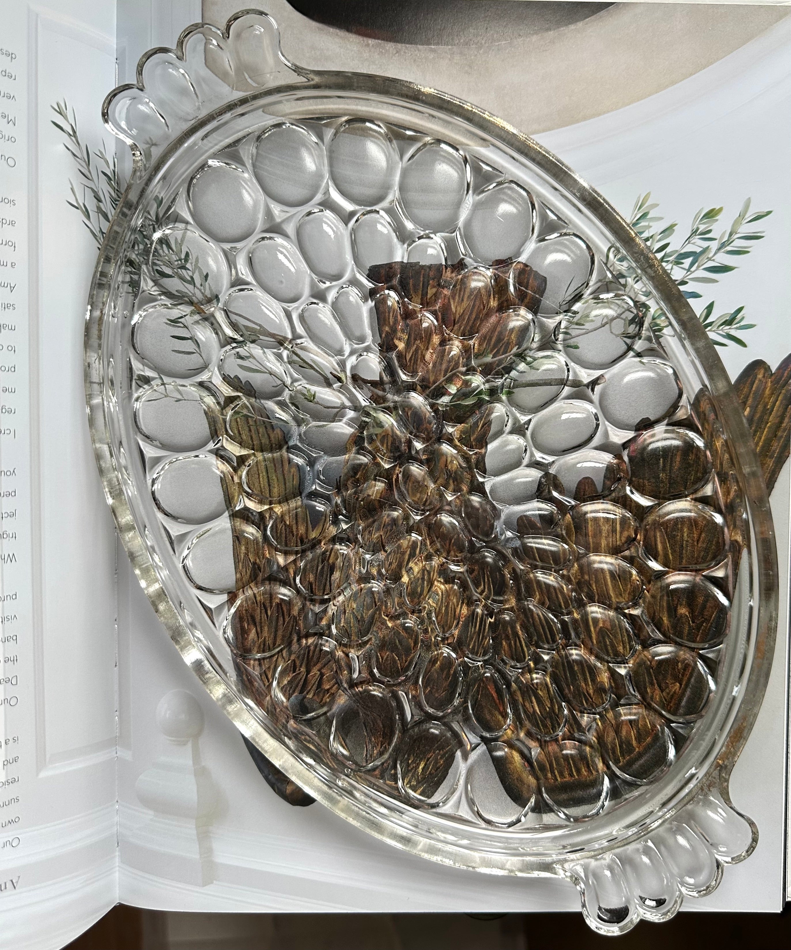 Vintage Glass Oval Tray