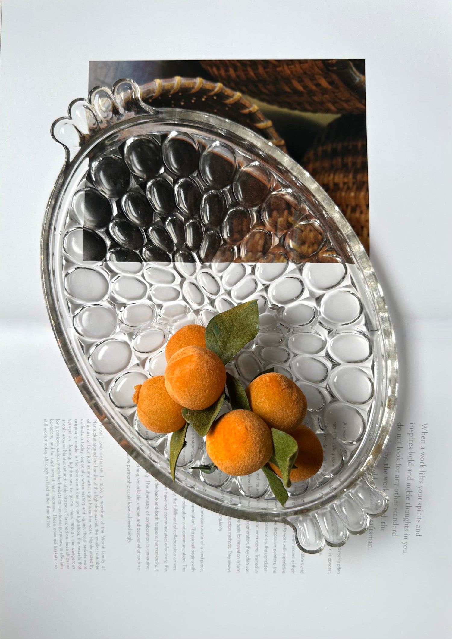 Vintage Glass Oval Tray