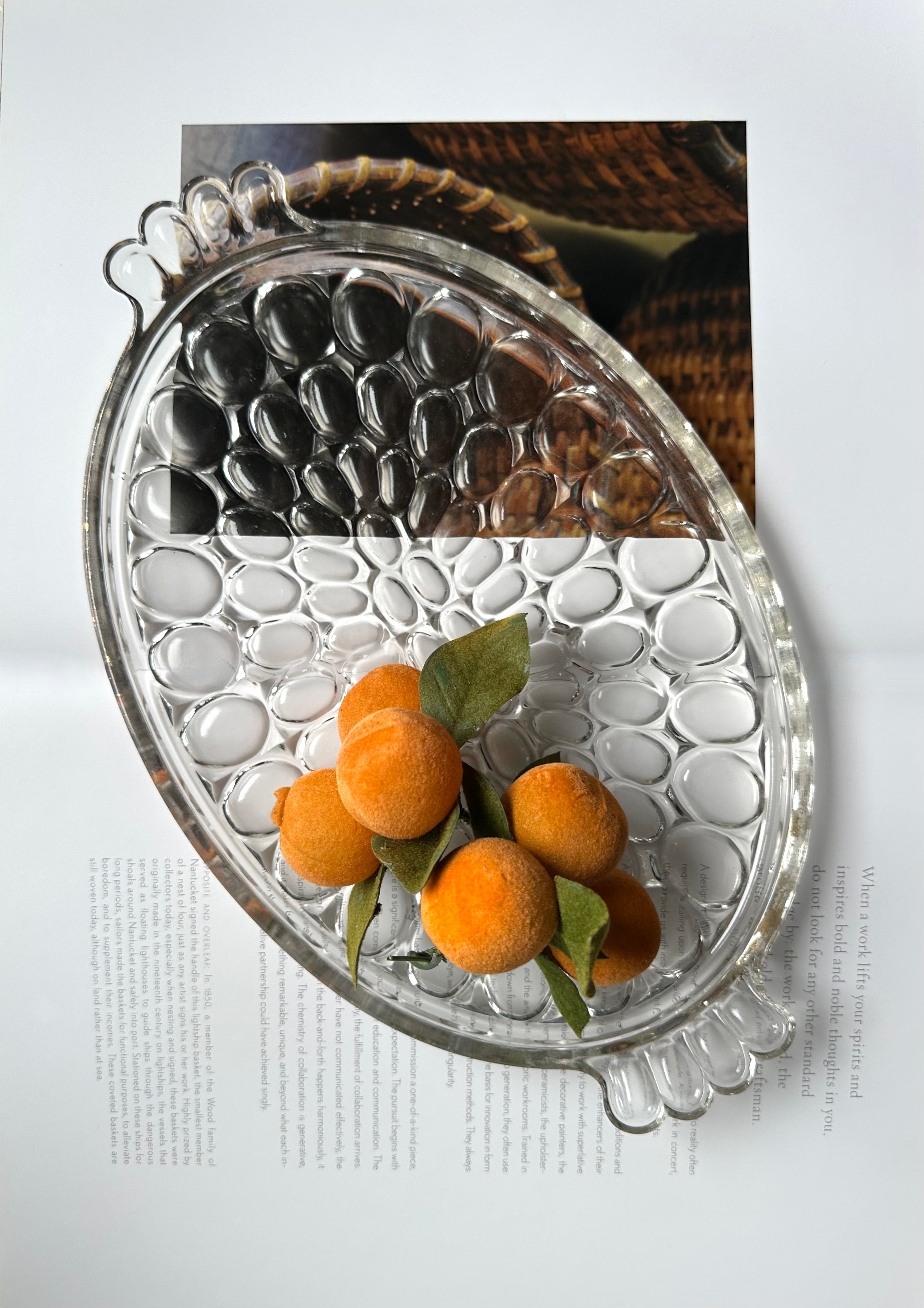 Vintage Glass Oval Tray