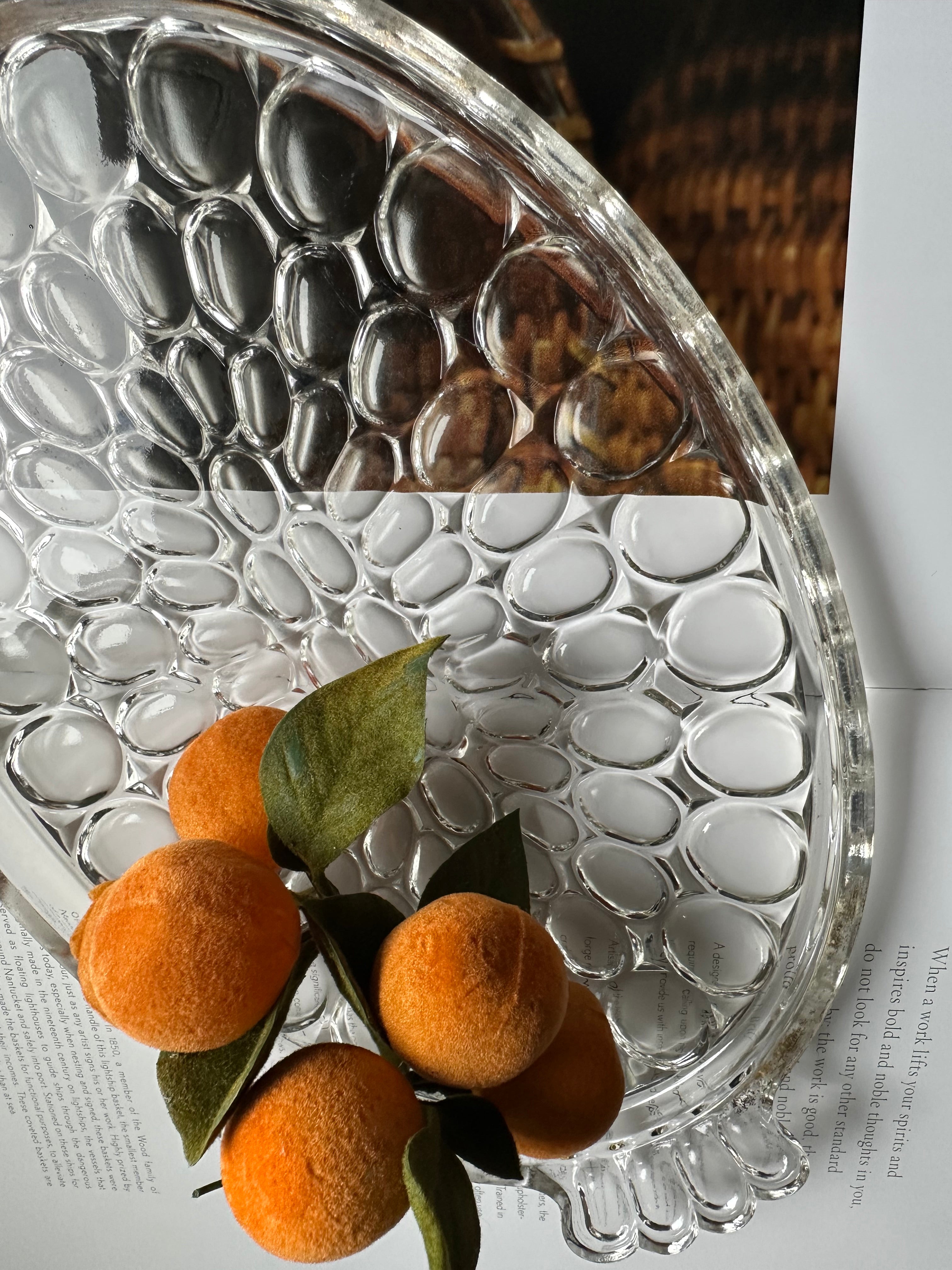 Vintage Glass Oval Tray