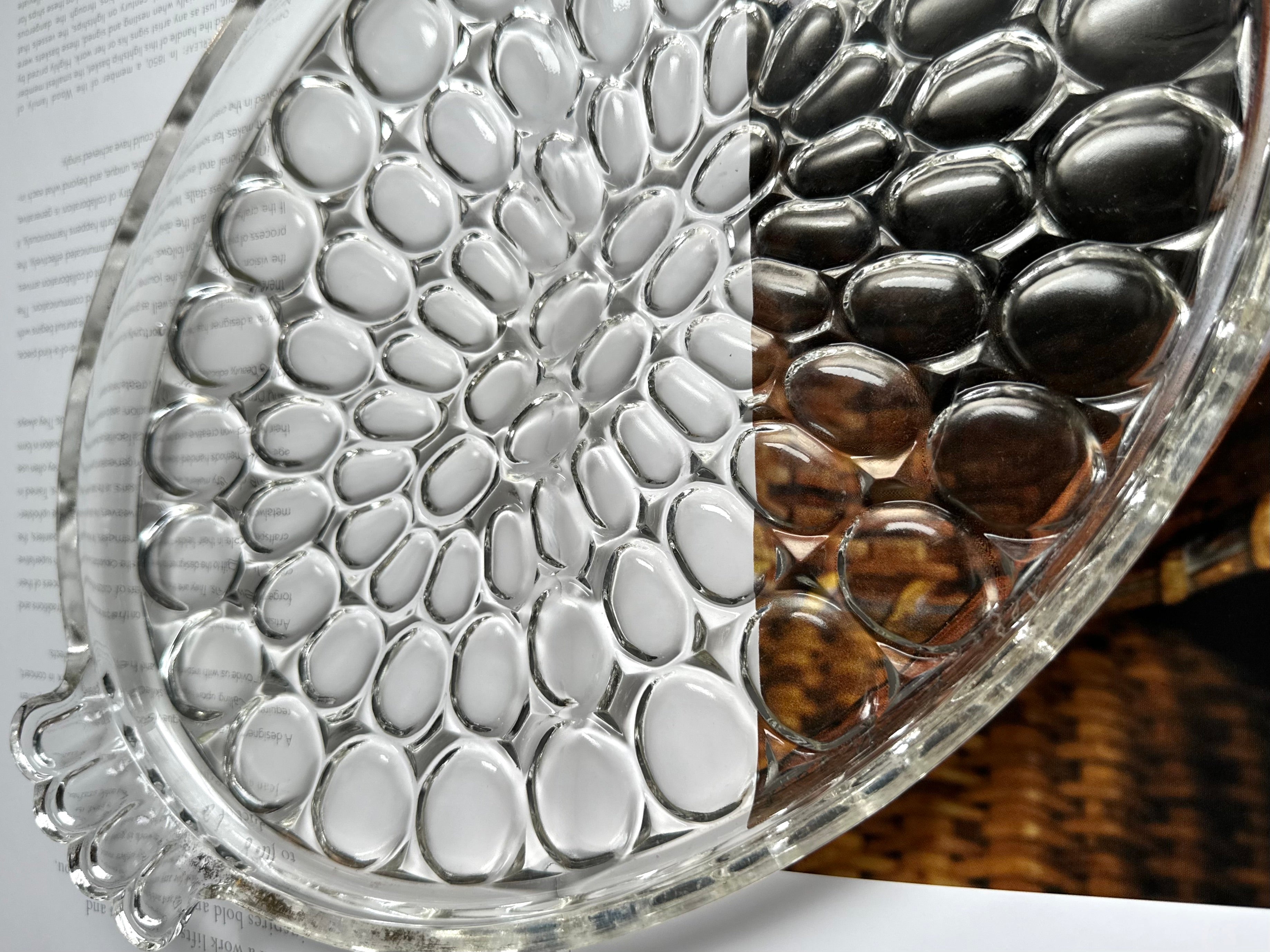 Vintage Glass Oval Tray