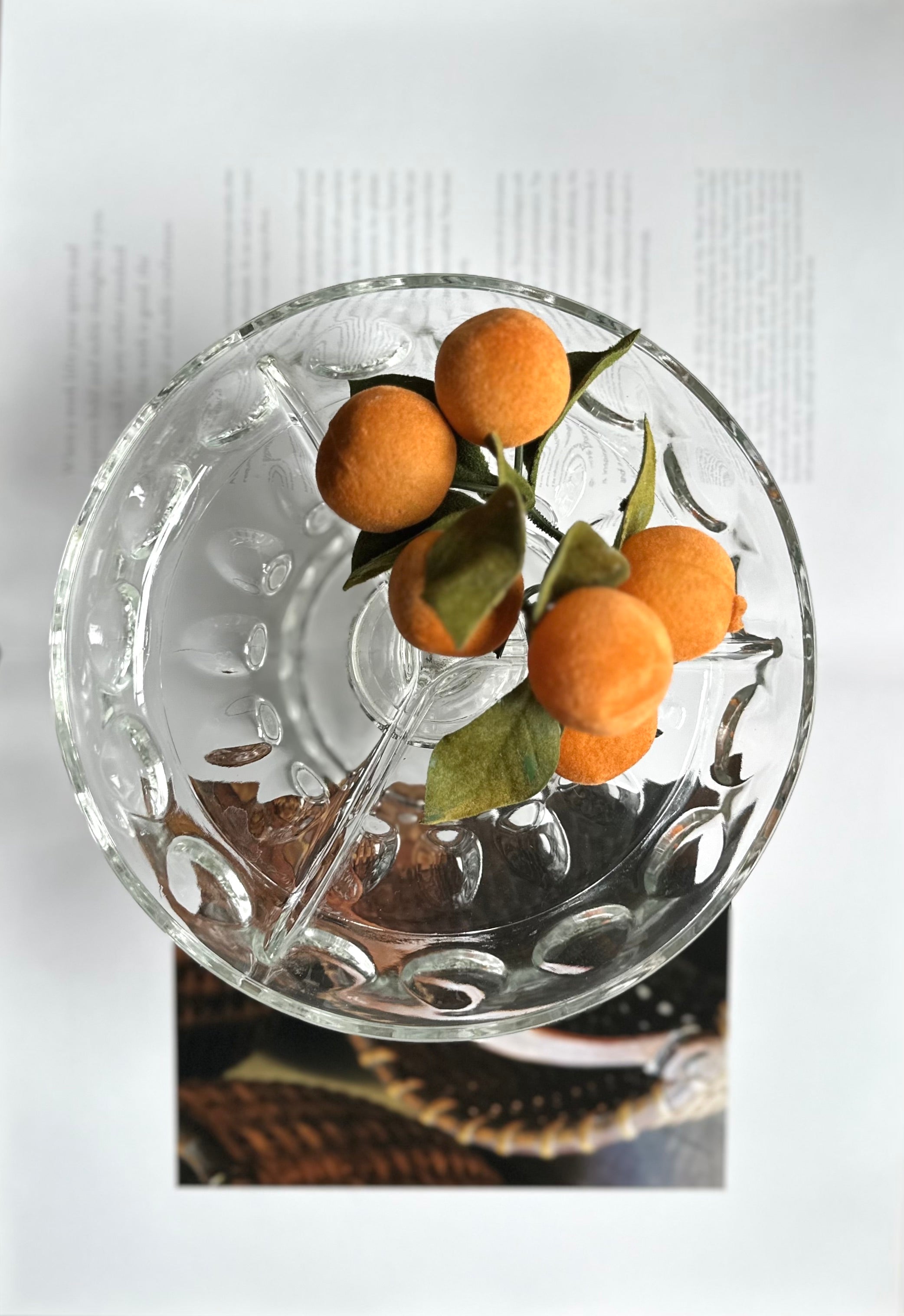 Vintage Glass Pedestal Divided Dish