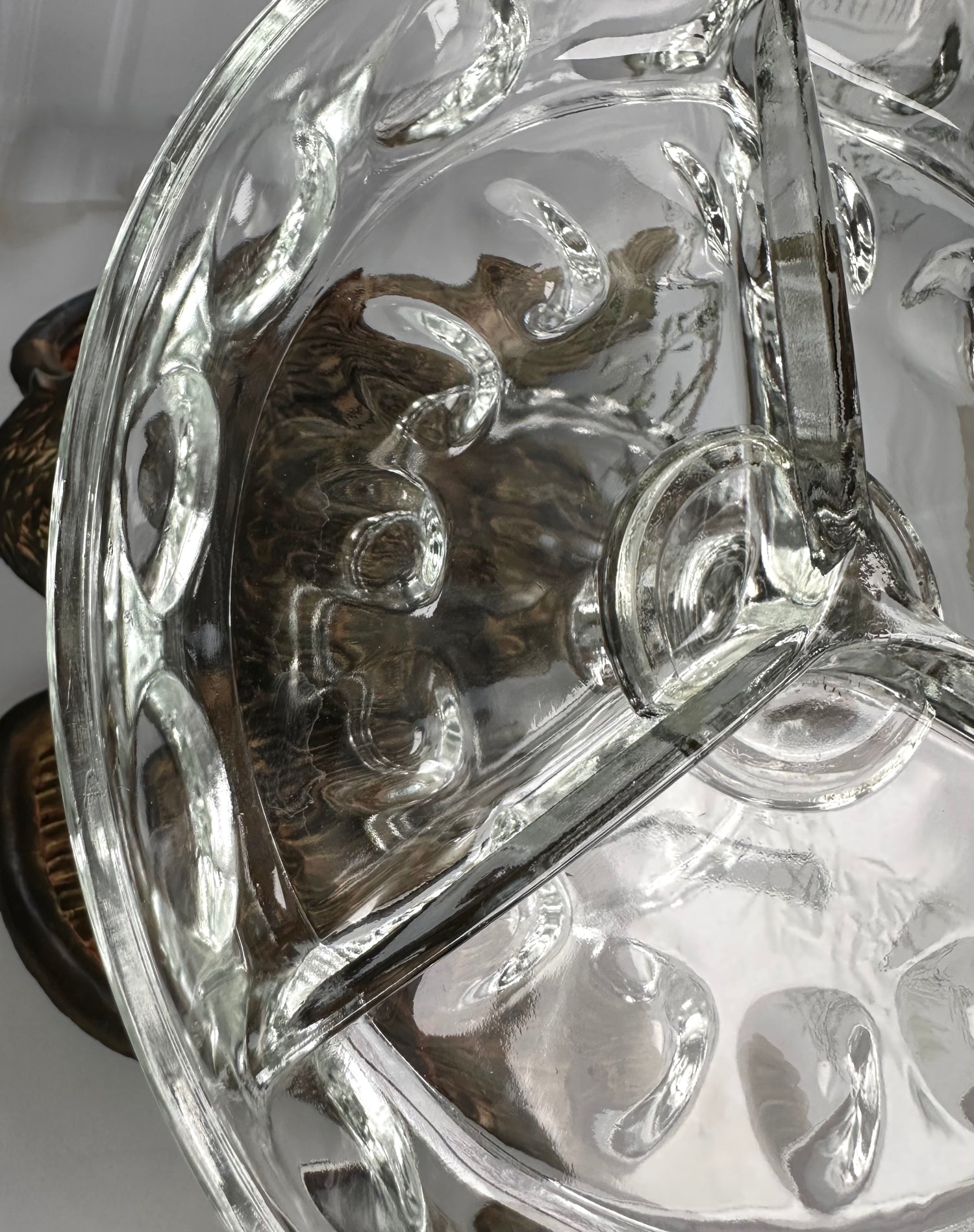 Vintage Glass Pedestal Divided Dish