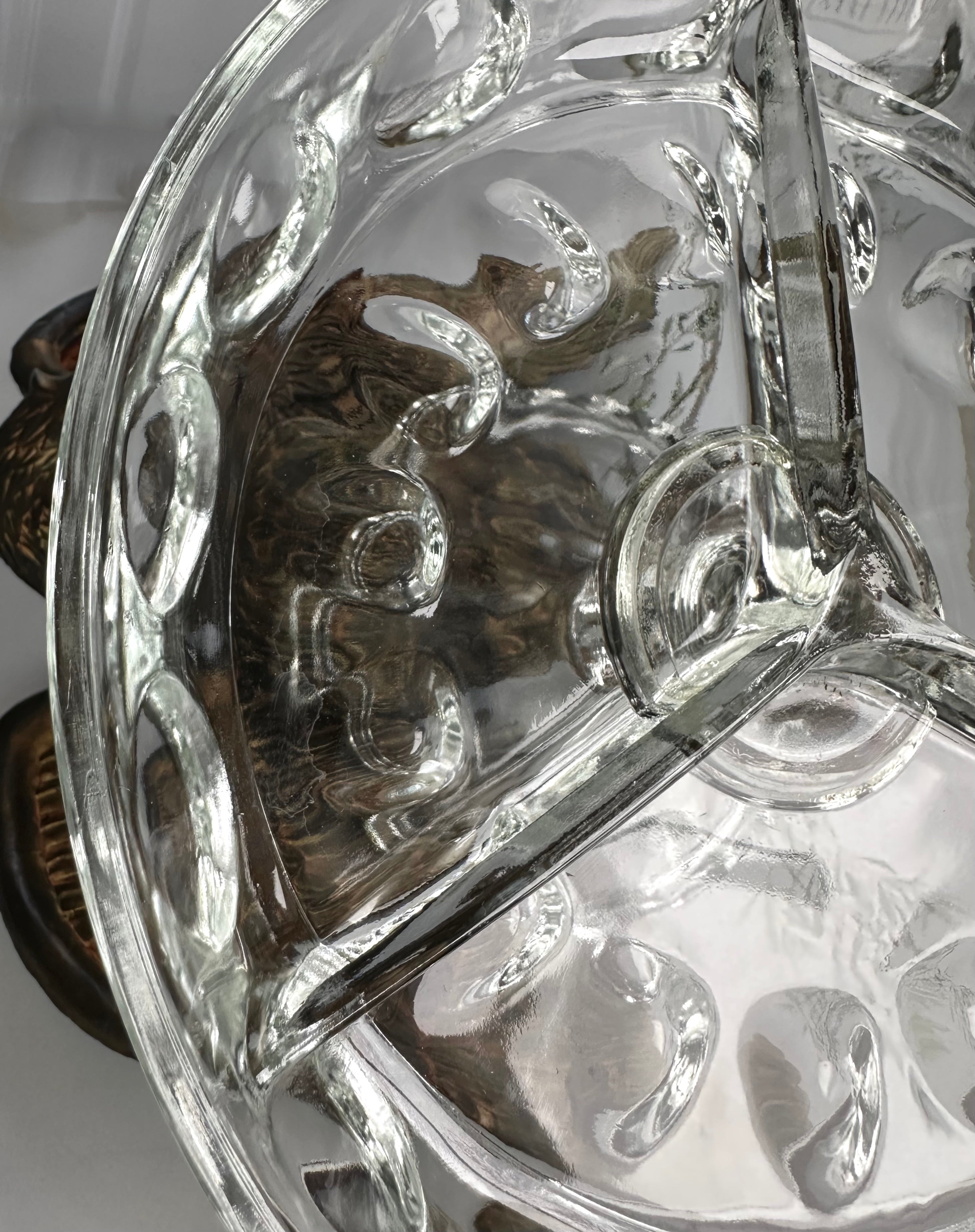 Vintage Glass Pedestal Divided Dish