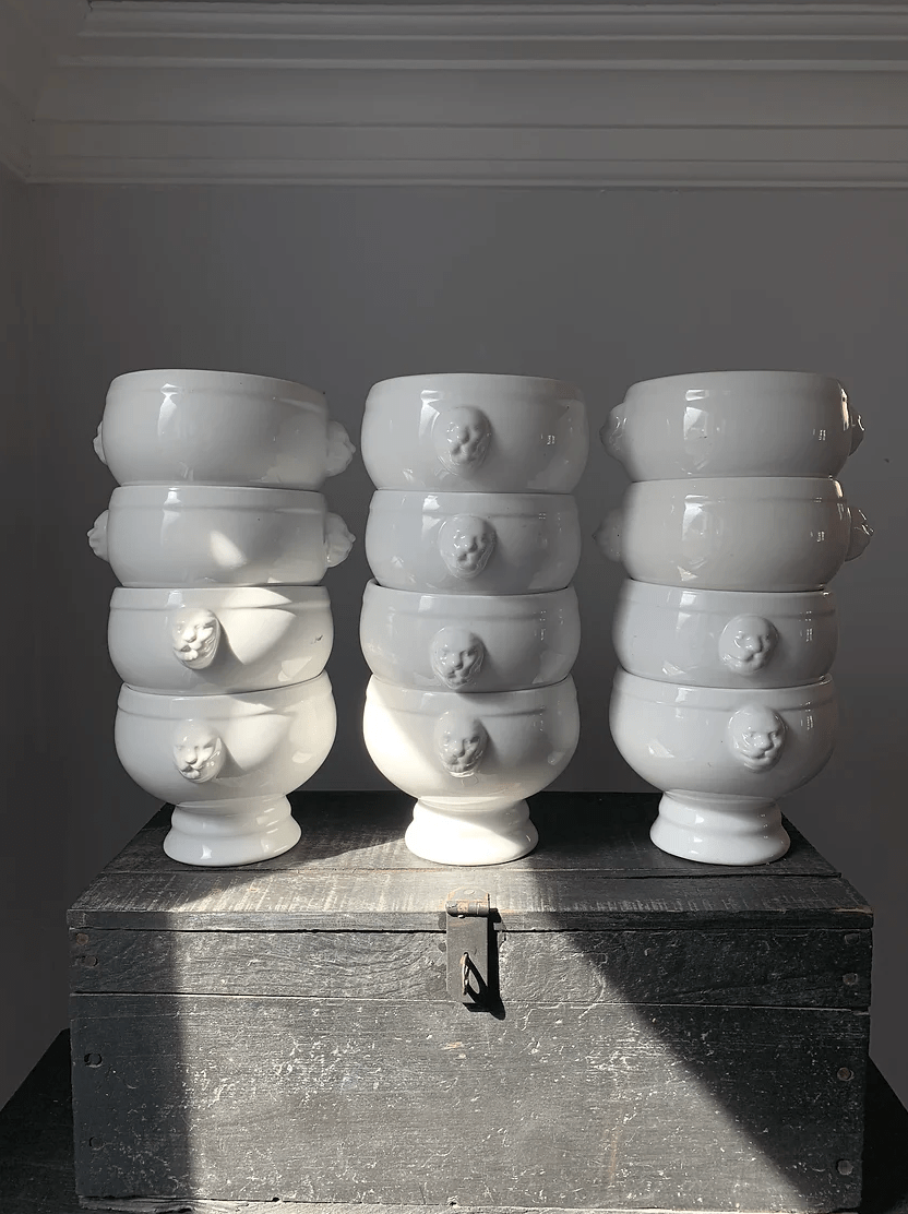 Vintage Lion Soup Tureen/Bowls
