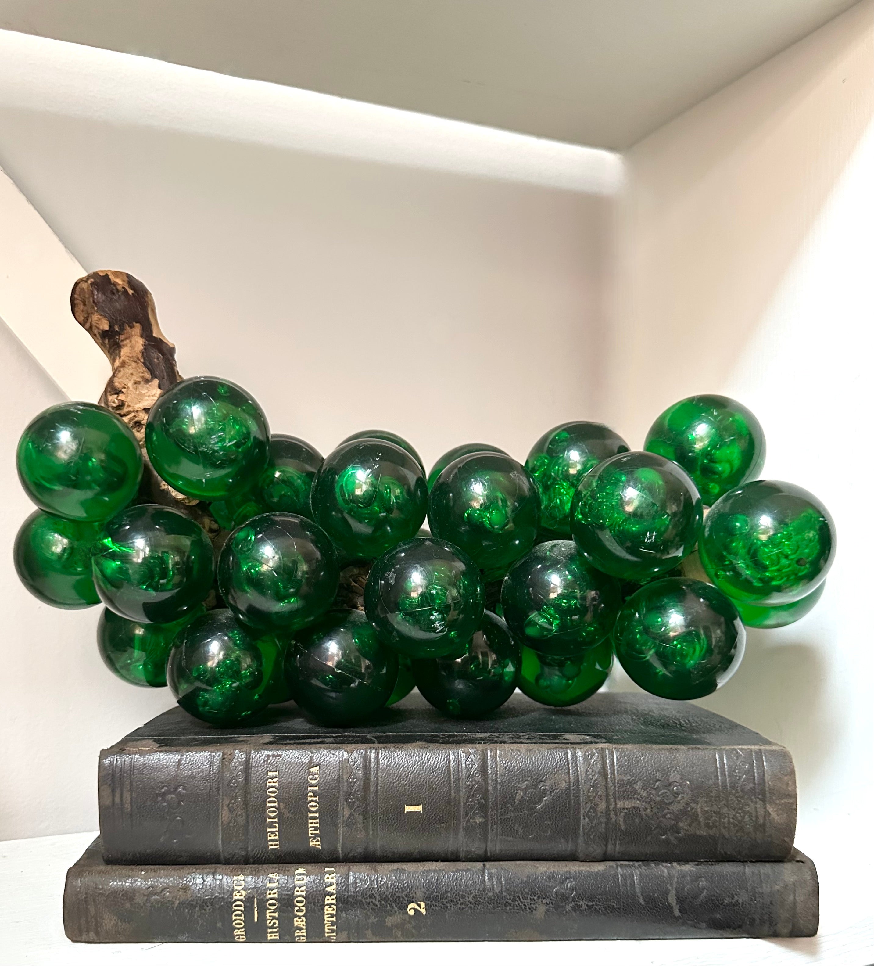 Vintage Lucite Green Grapes, 14"