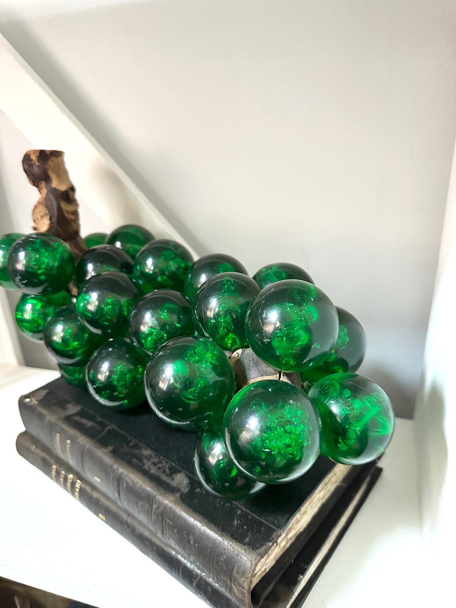 Vintage Lucite Green Grapes, 14"