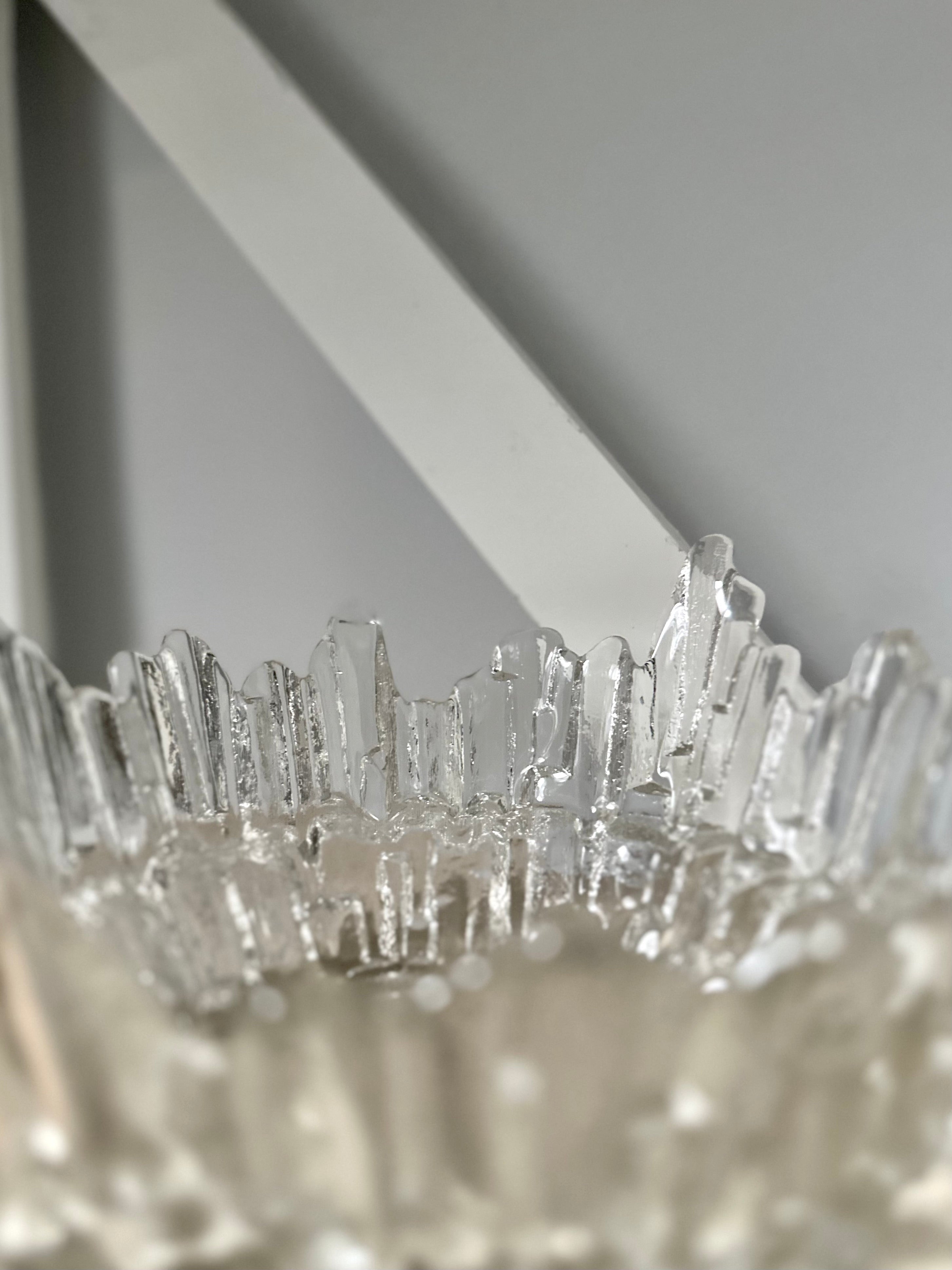 Textured glass bowl with a light background
