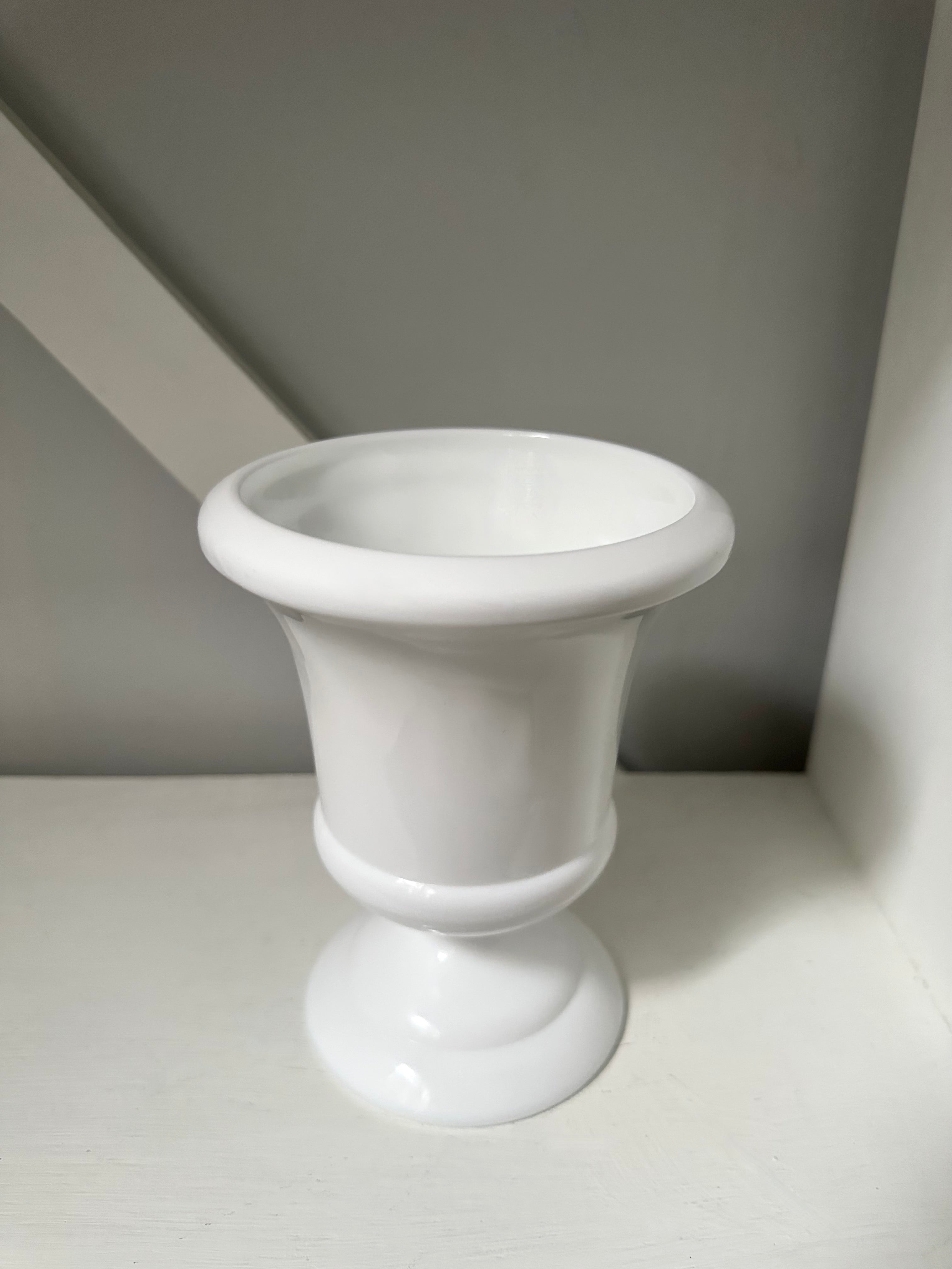 Vintage Milk Glass Grecian Vase