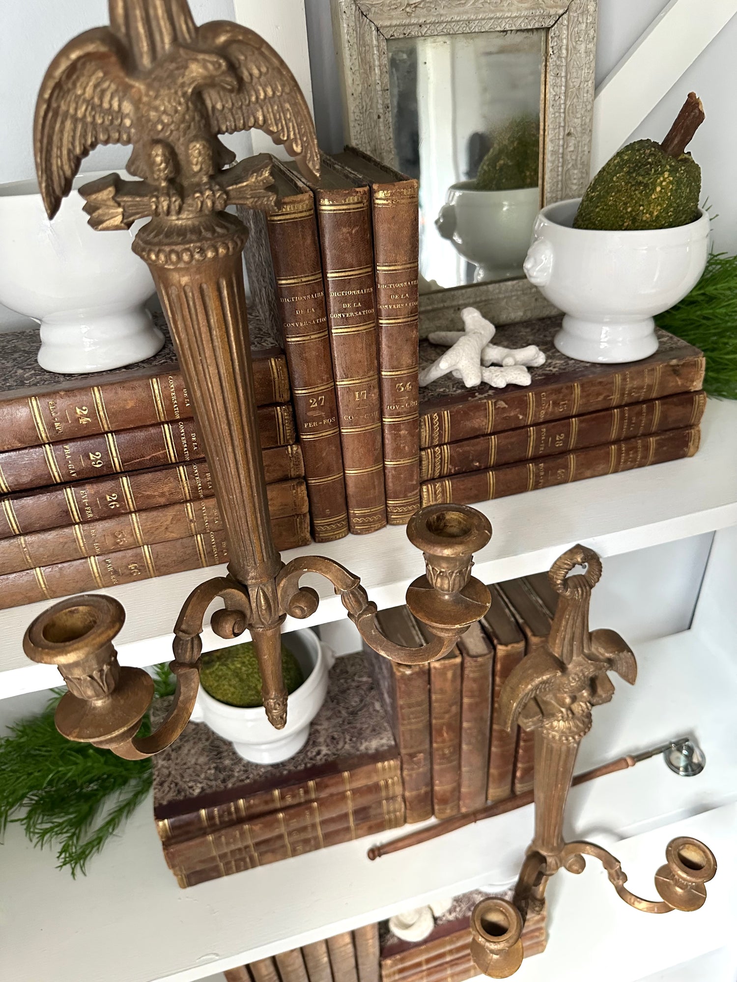 Pair of Neoclassical Eagle Candle Sconces