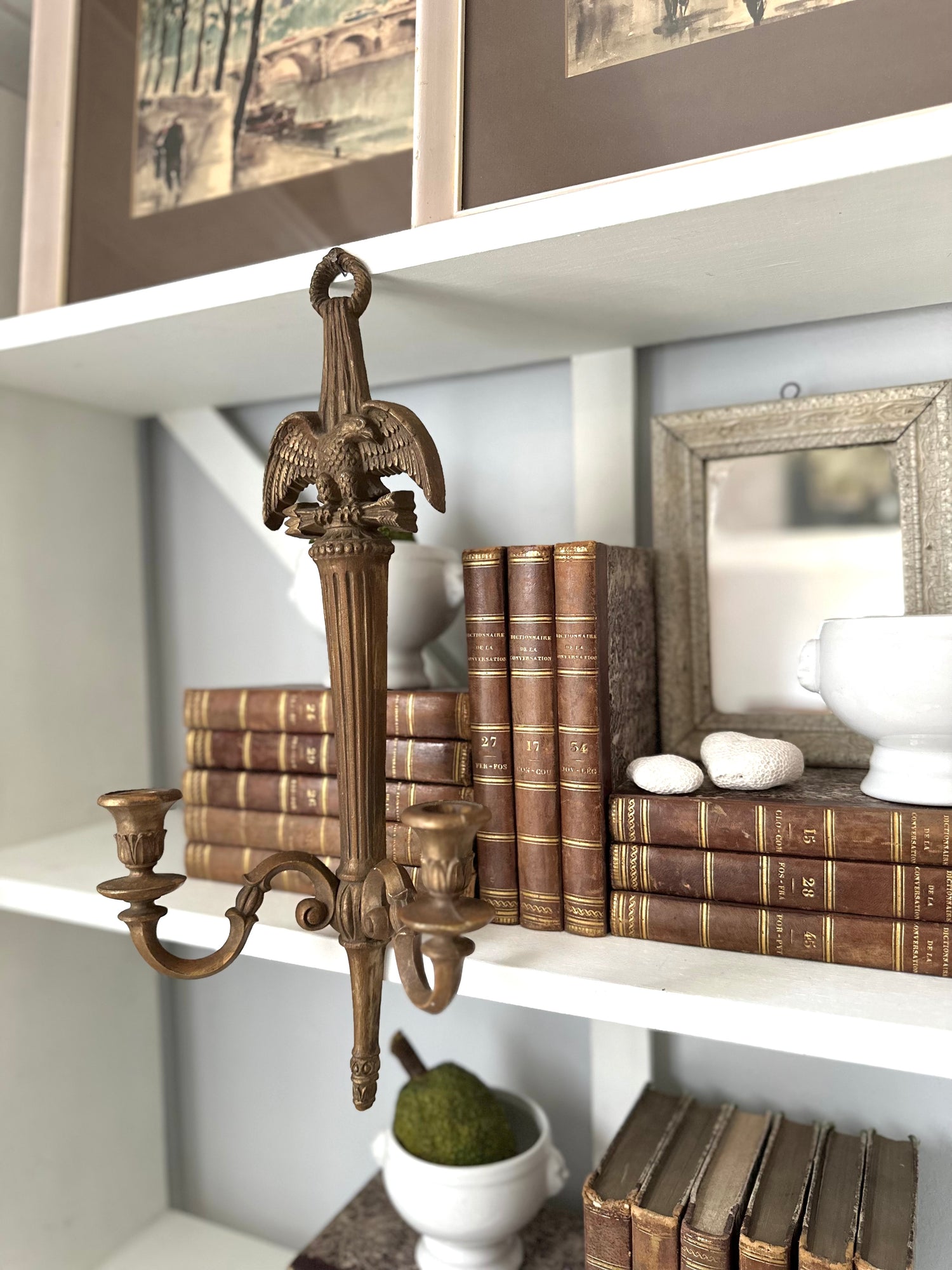 Pair of Neoclassical Eagle Candle Sconces
