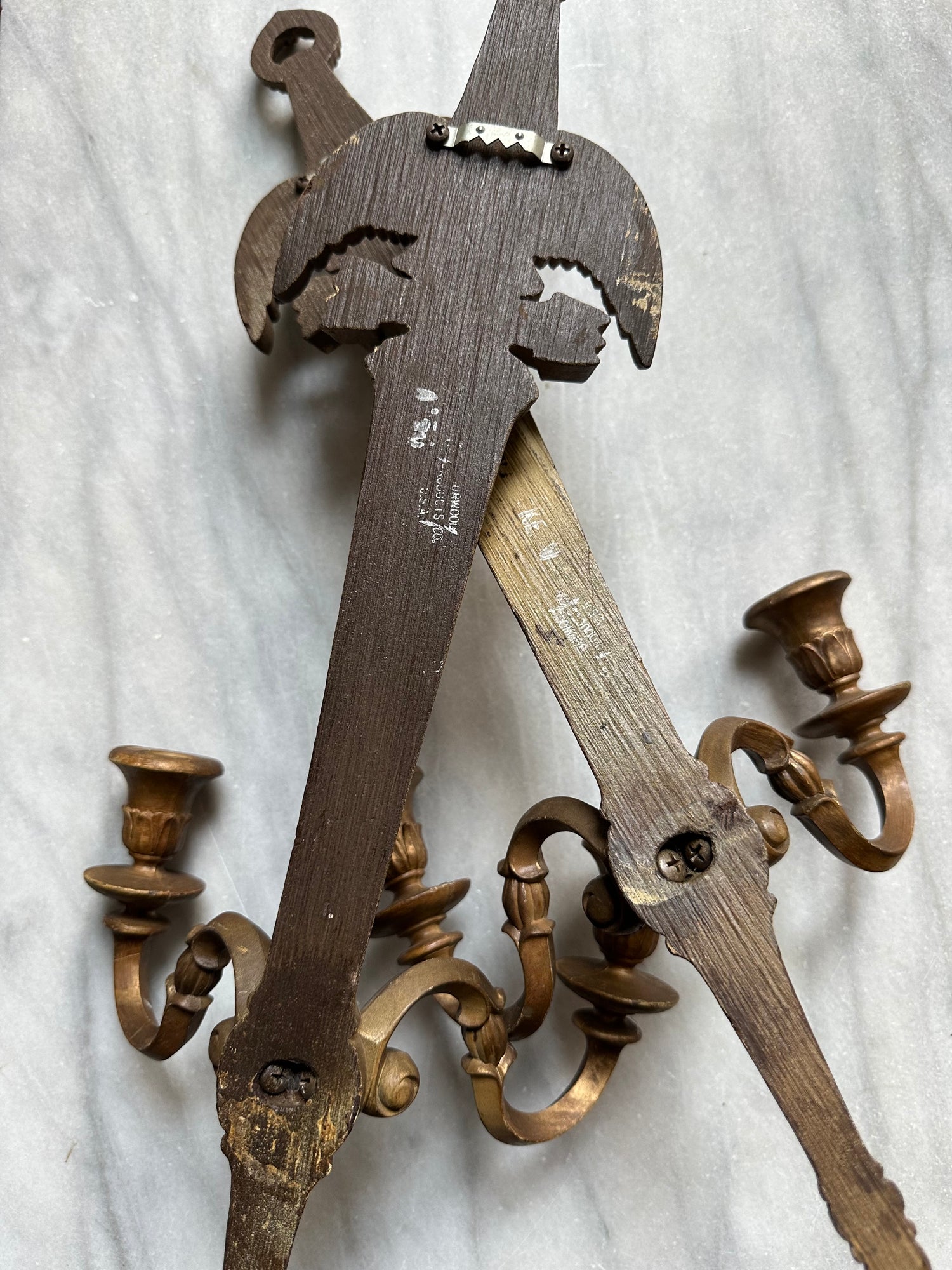 Pair of Neoclassical Eagle Candle Sconces