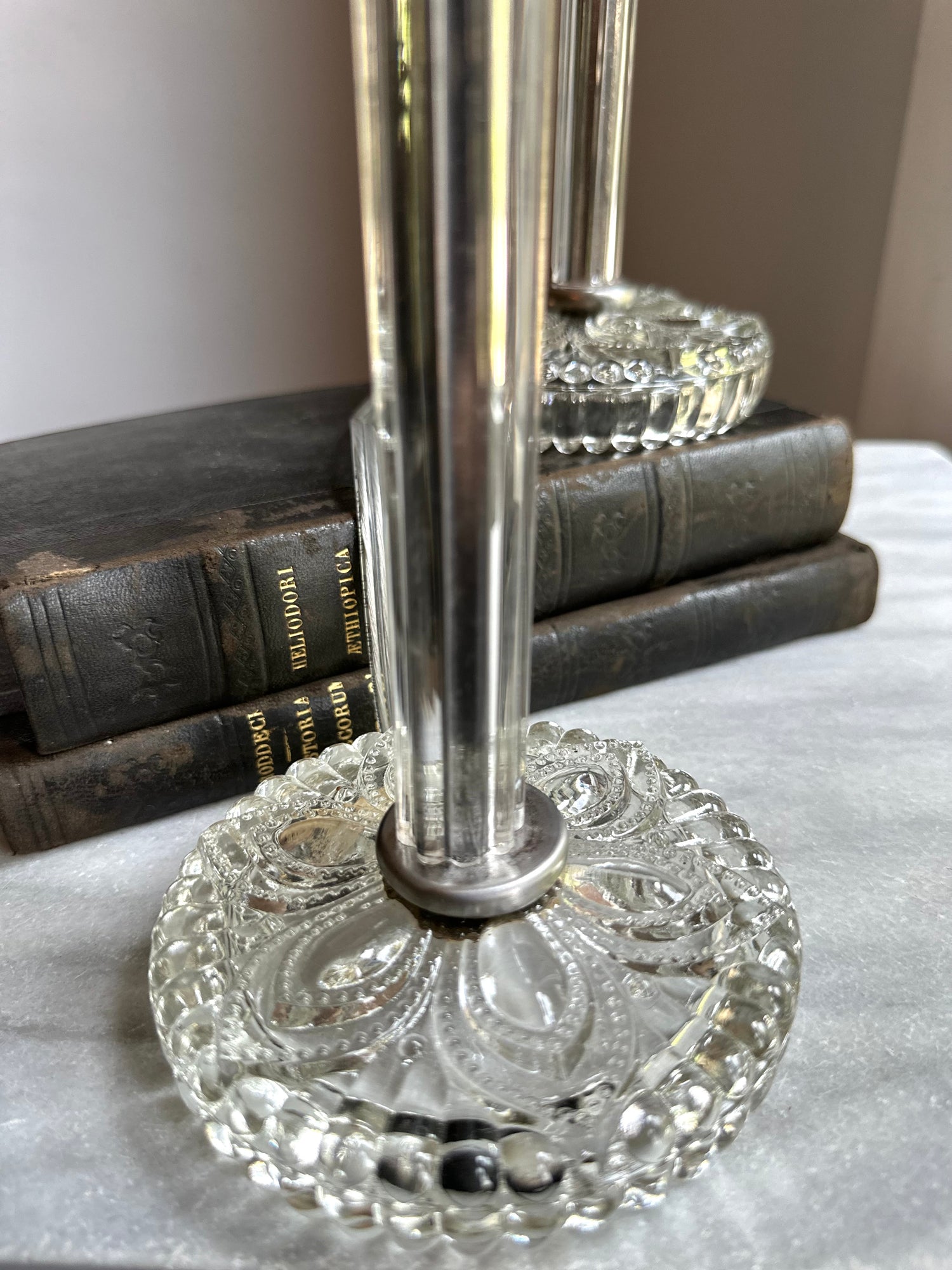 Vintage Pair Petite Glass Lamps