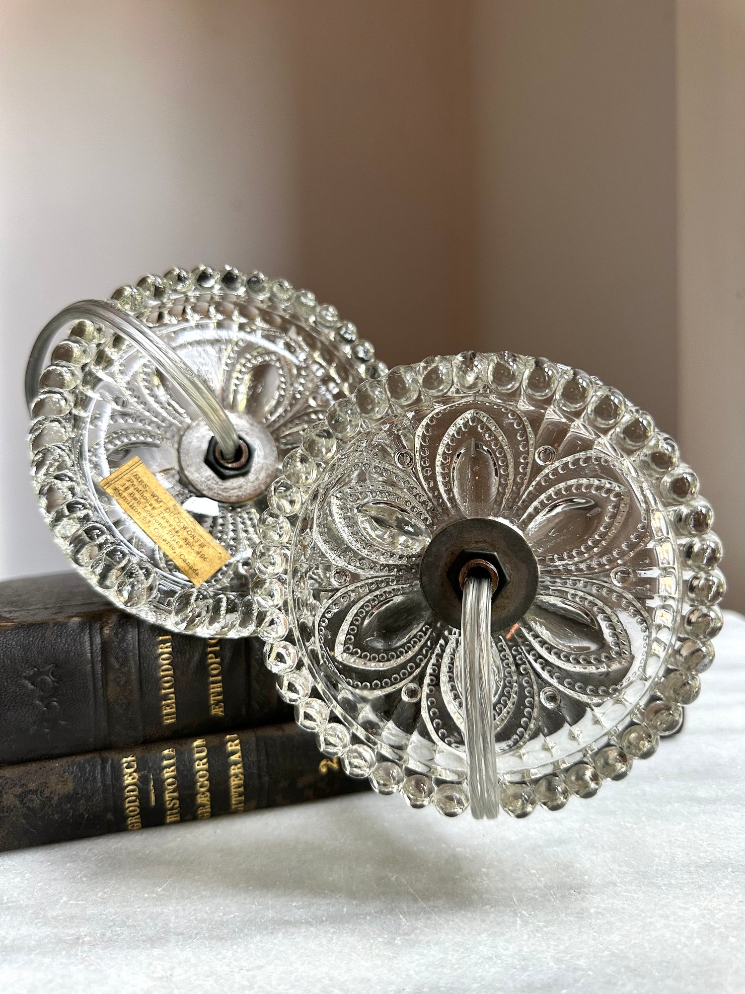 Vintage Pair Petite Glass Lamps